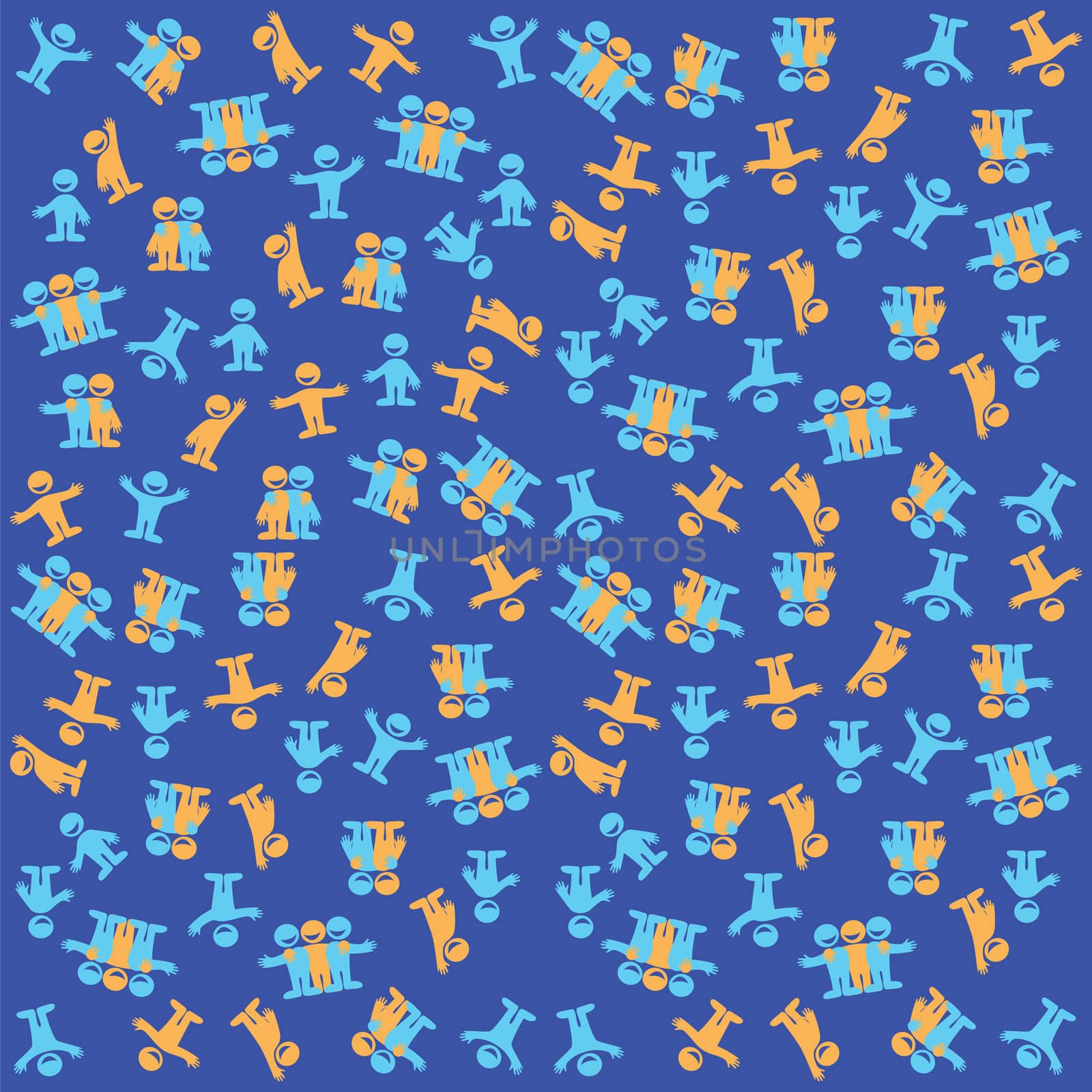 Seamless pattern - good friends. Color vector template.