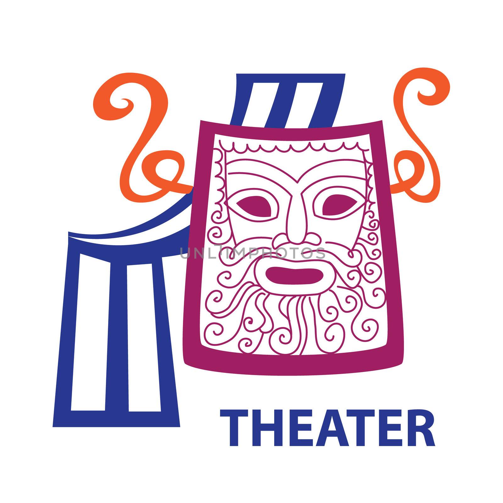 Template icon Art - a symbol of theater. Vector sign.