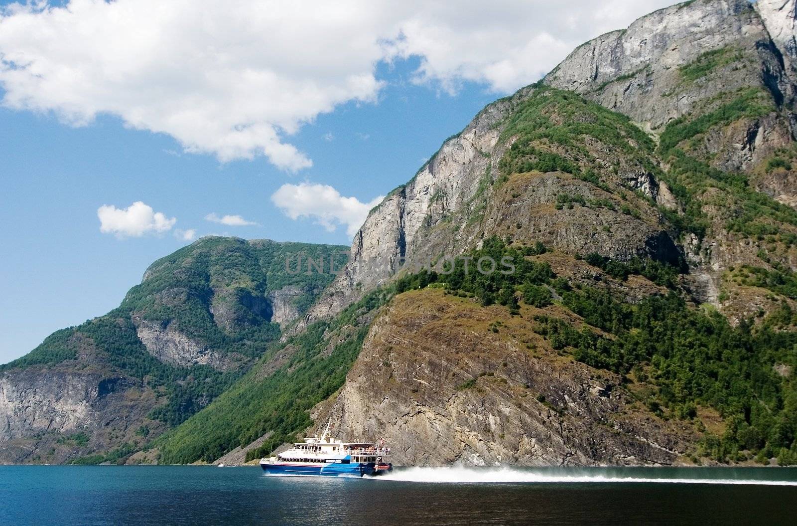 Ferry on the Fjord by leaf