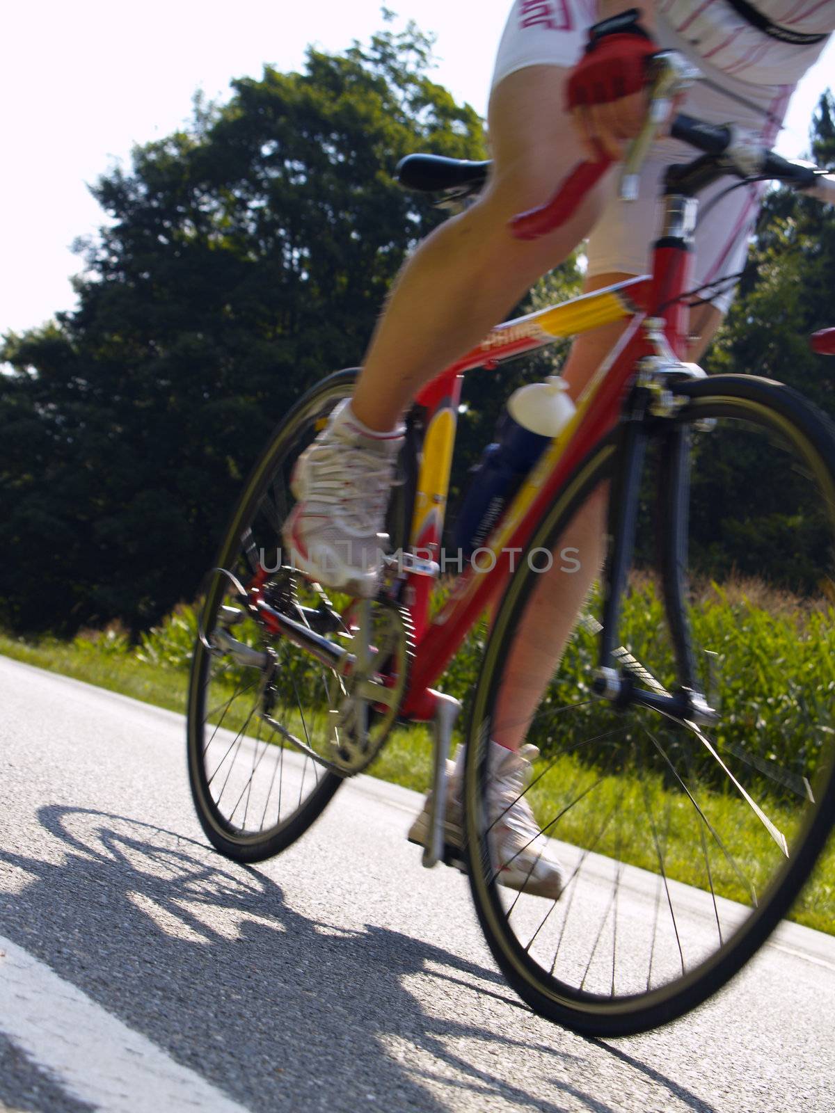 bicyclist on rural road