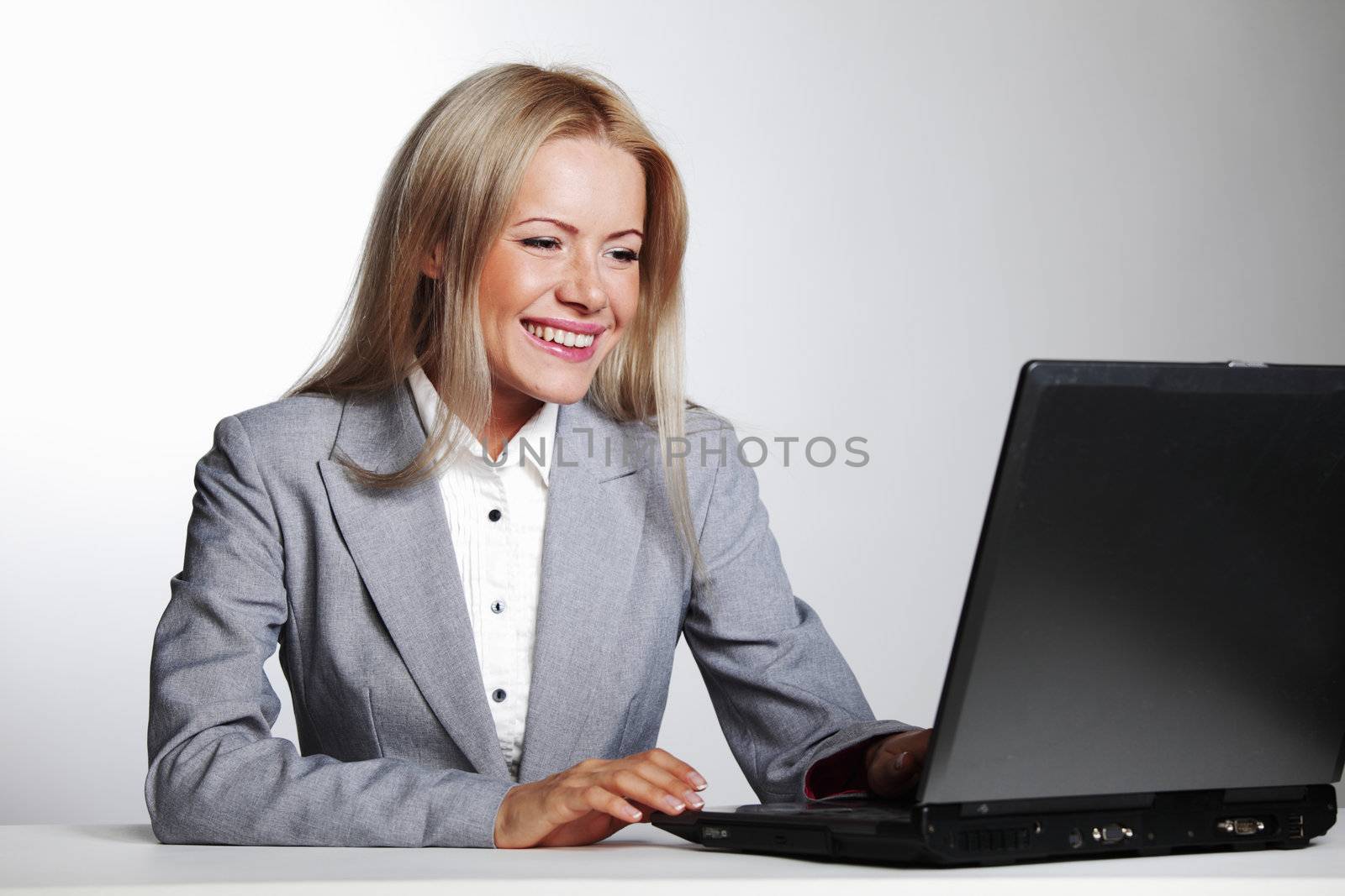 business woman working on laptop