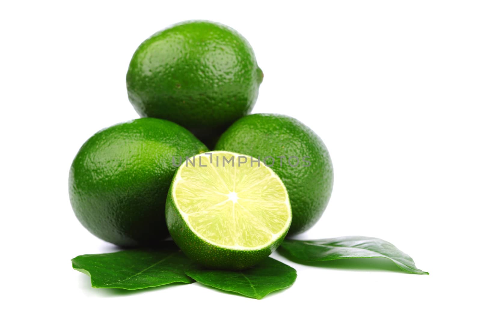 limes pile isolated on white