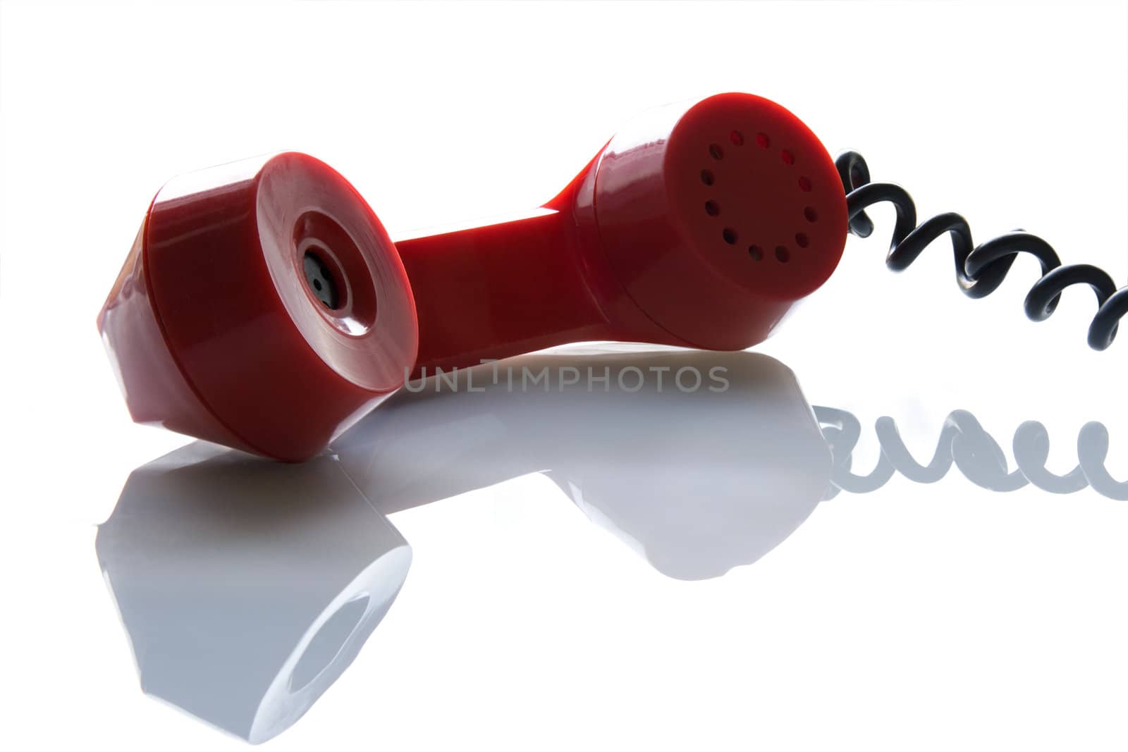 Old telephone tube on a white background