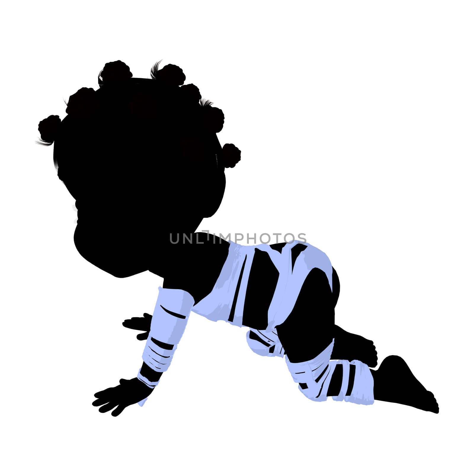 Little African American Mummy Girl Illustration Silhouette by kathygold
