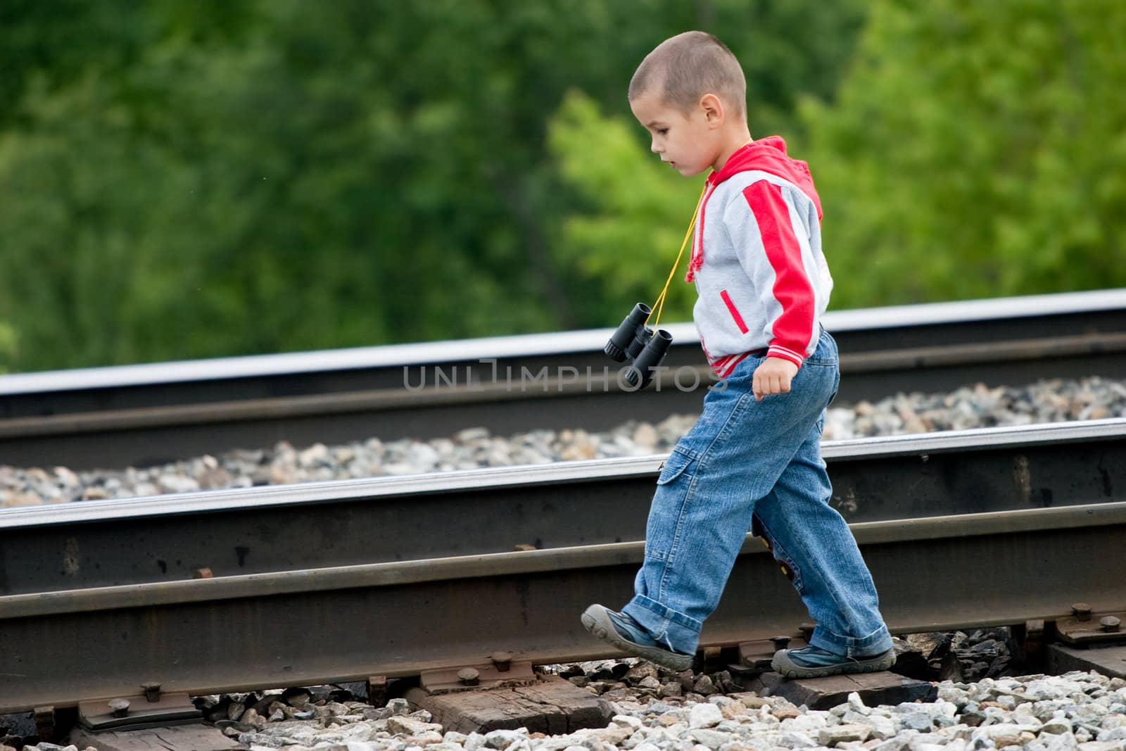 The boy going by rail