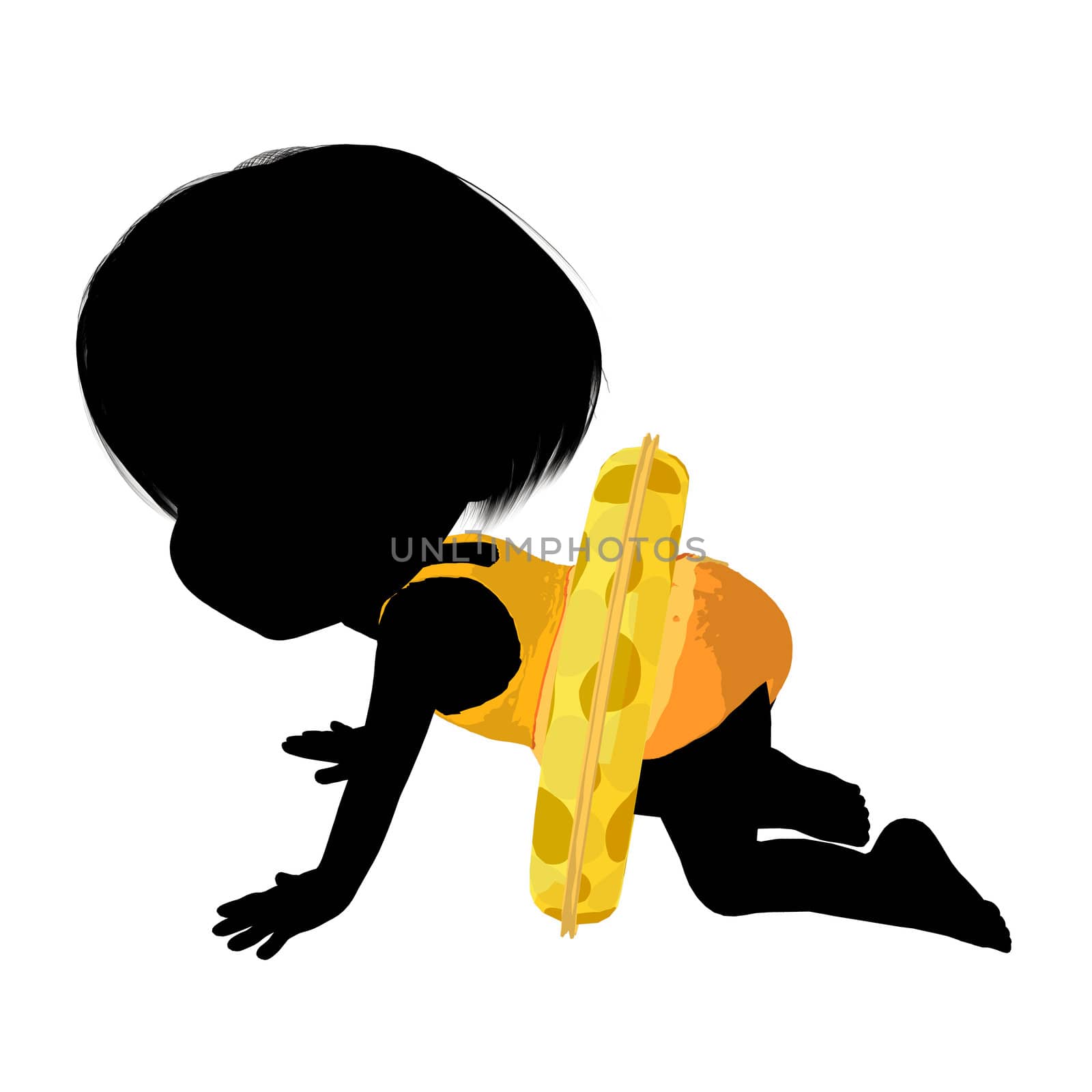 Little Swimsuit Girl Illustration Silhouette by kathygold