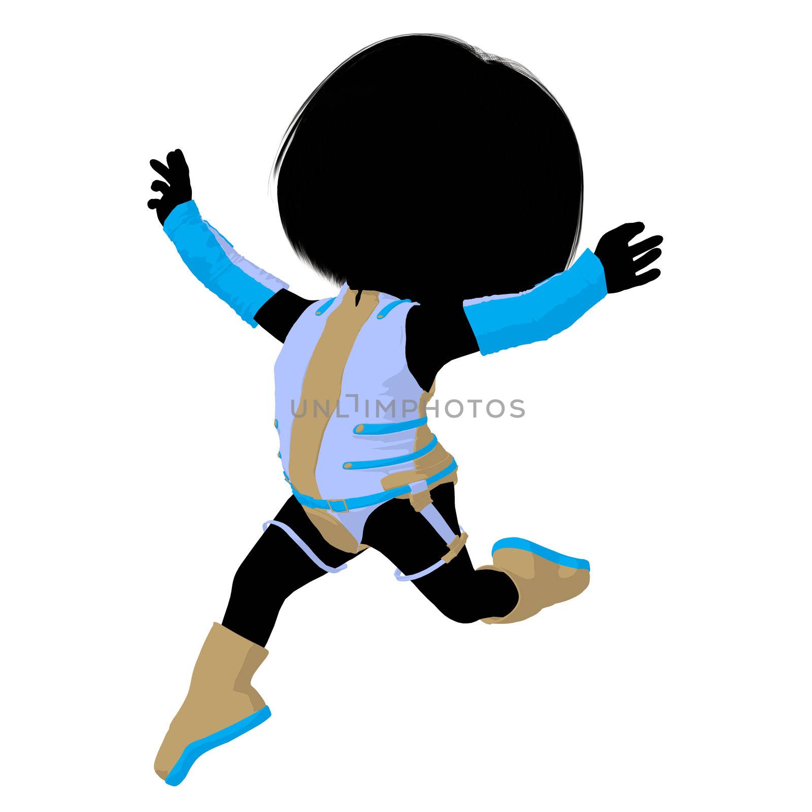 Little Sci Fi Girl Illustration Silhouette by kathygold