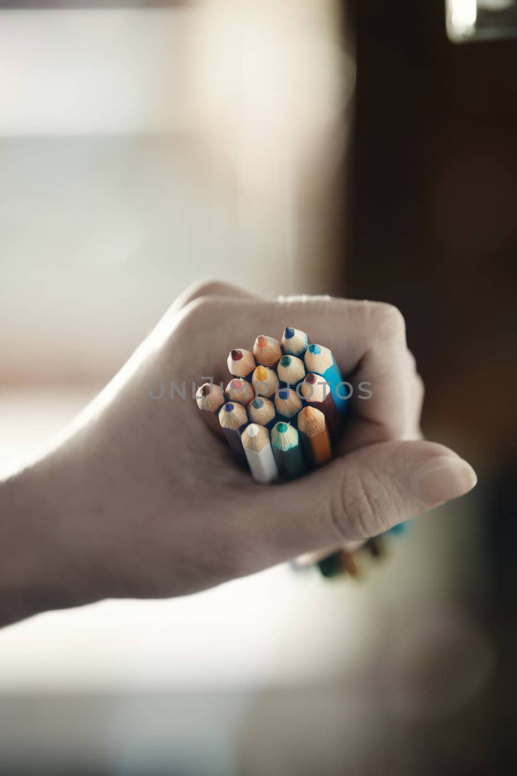 Hand with pencils by Novic