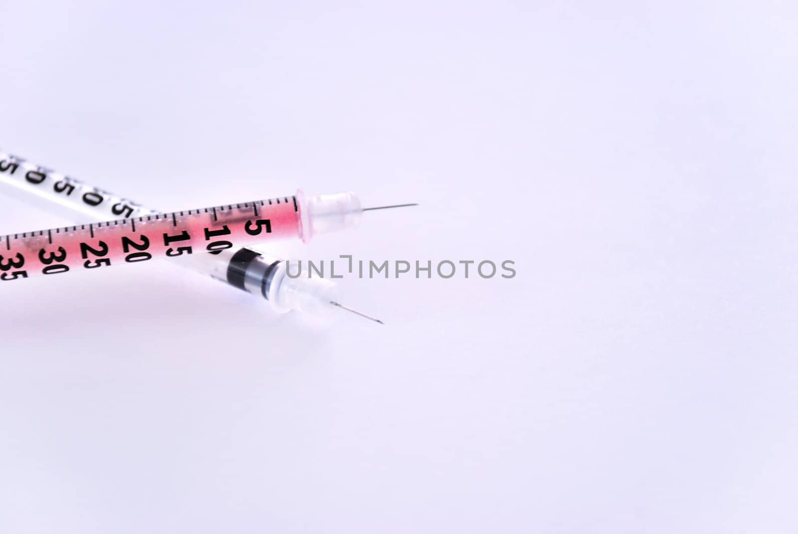 needled syringe with medical fluids for diabetic treatment