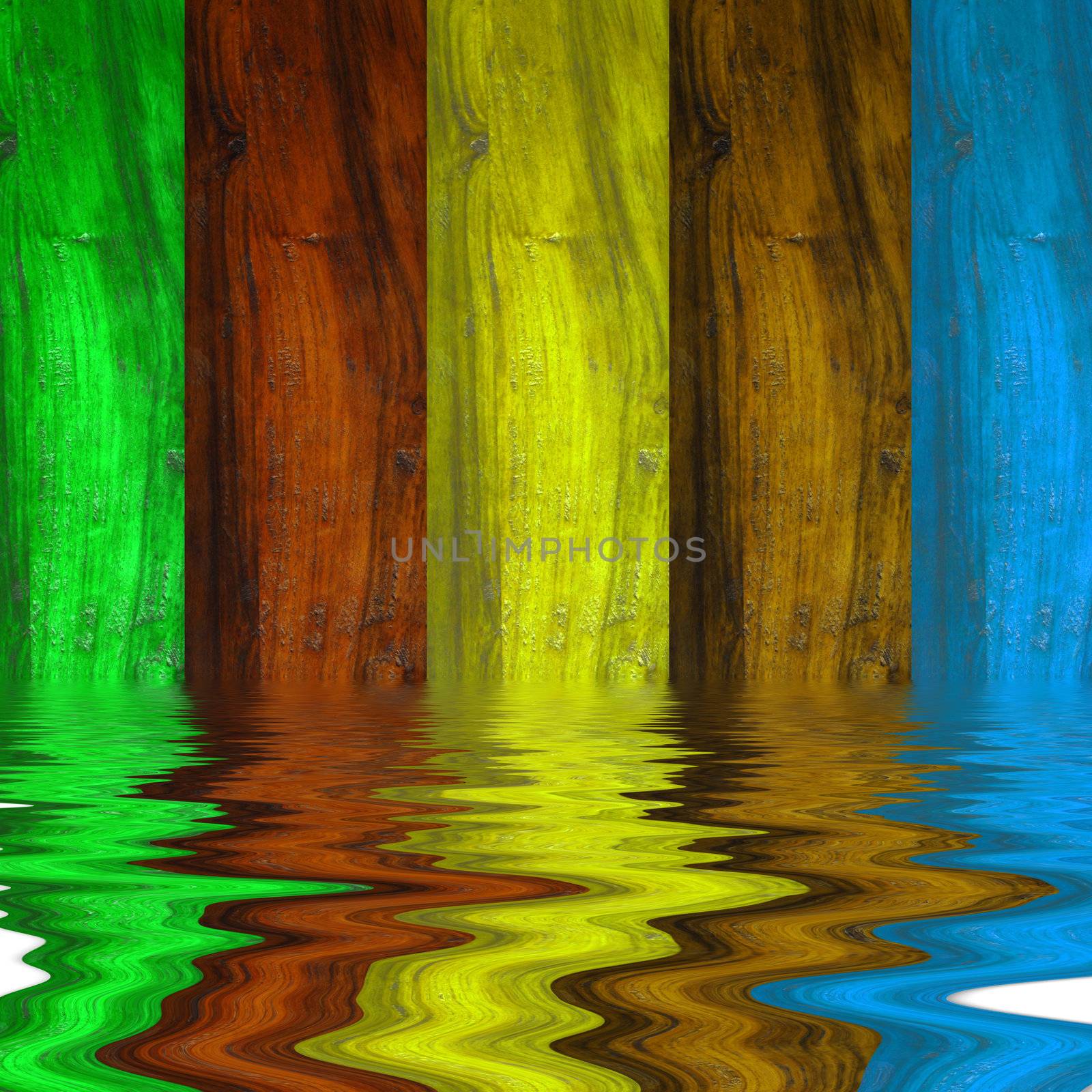 slats wall background colors and reflection liquid