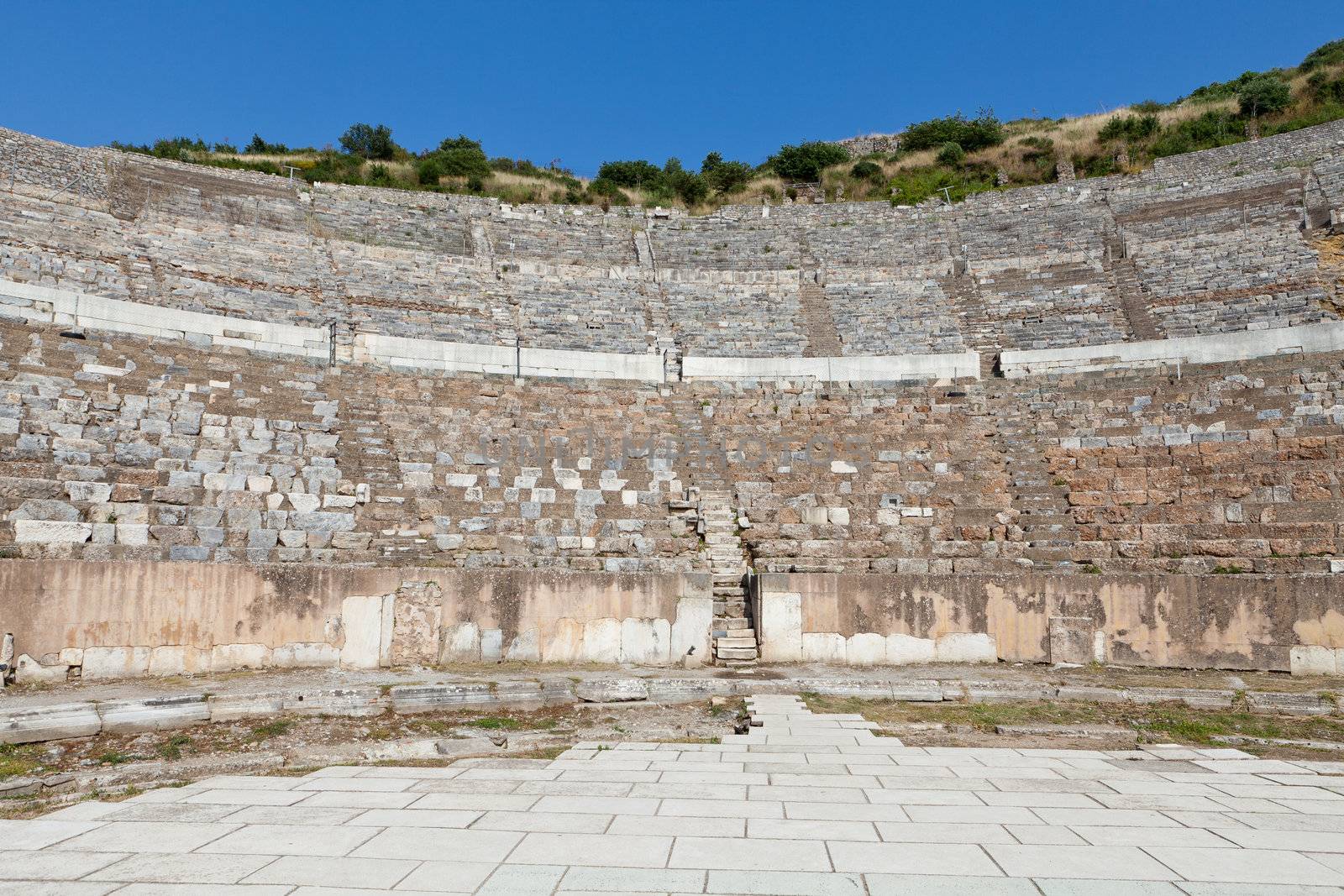 Greek-Roman amphitheater in  the ancient  city Ephesus