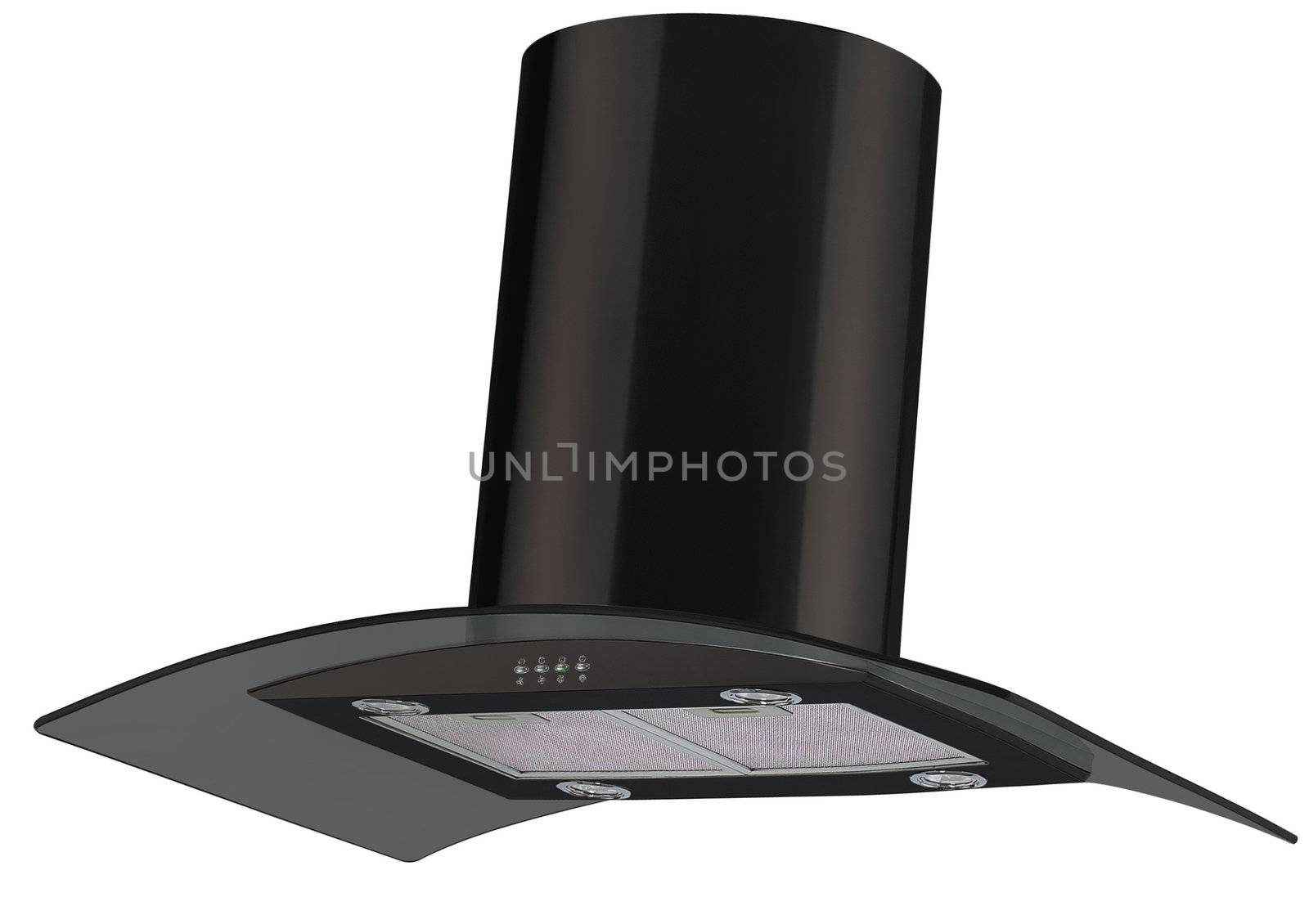 Modern kitchen wall hood - isolated