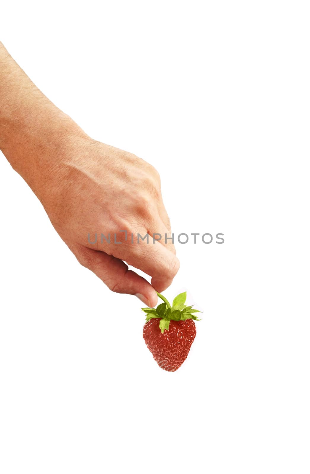 Strawberry in her hand