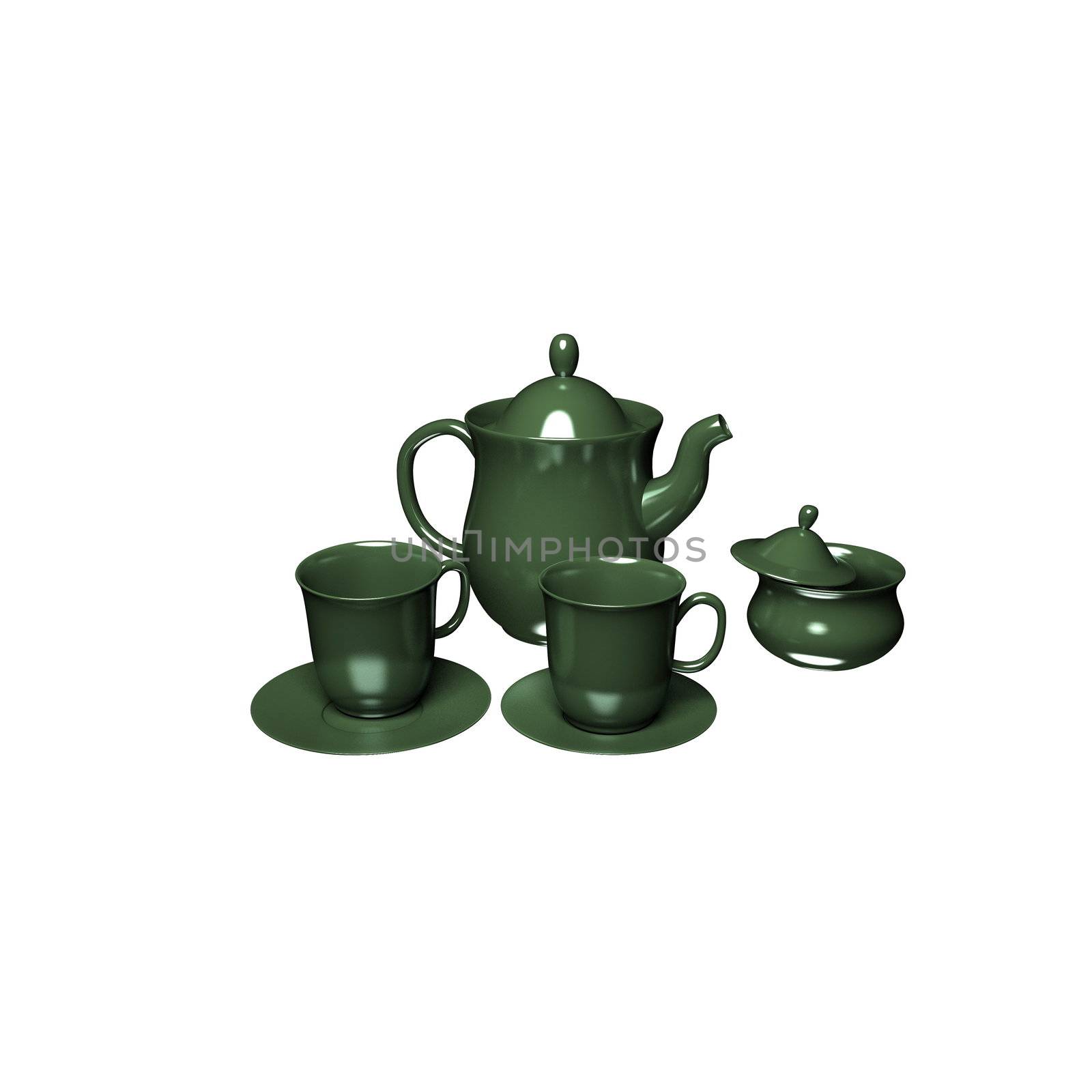 Teapot and two tea cup by ozaiachin