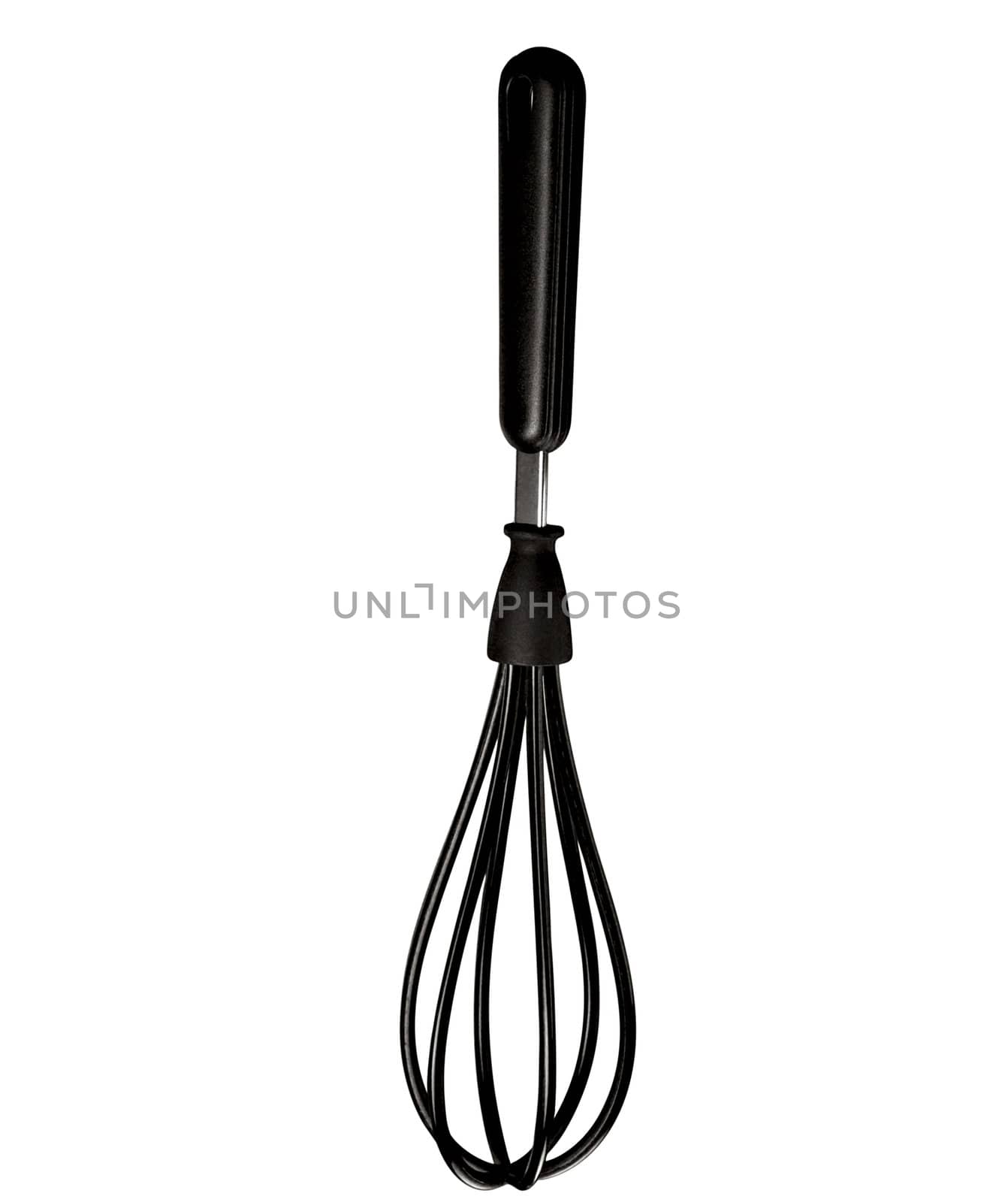 Plastic whisk (eggbeater), isolated on a white background. by ozaiachin