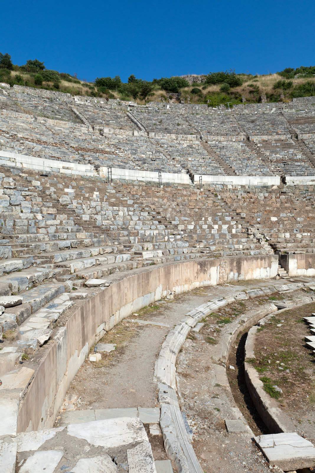 Greek-Roman amphitheater in  the ancient  city Ephesus