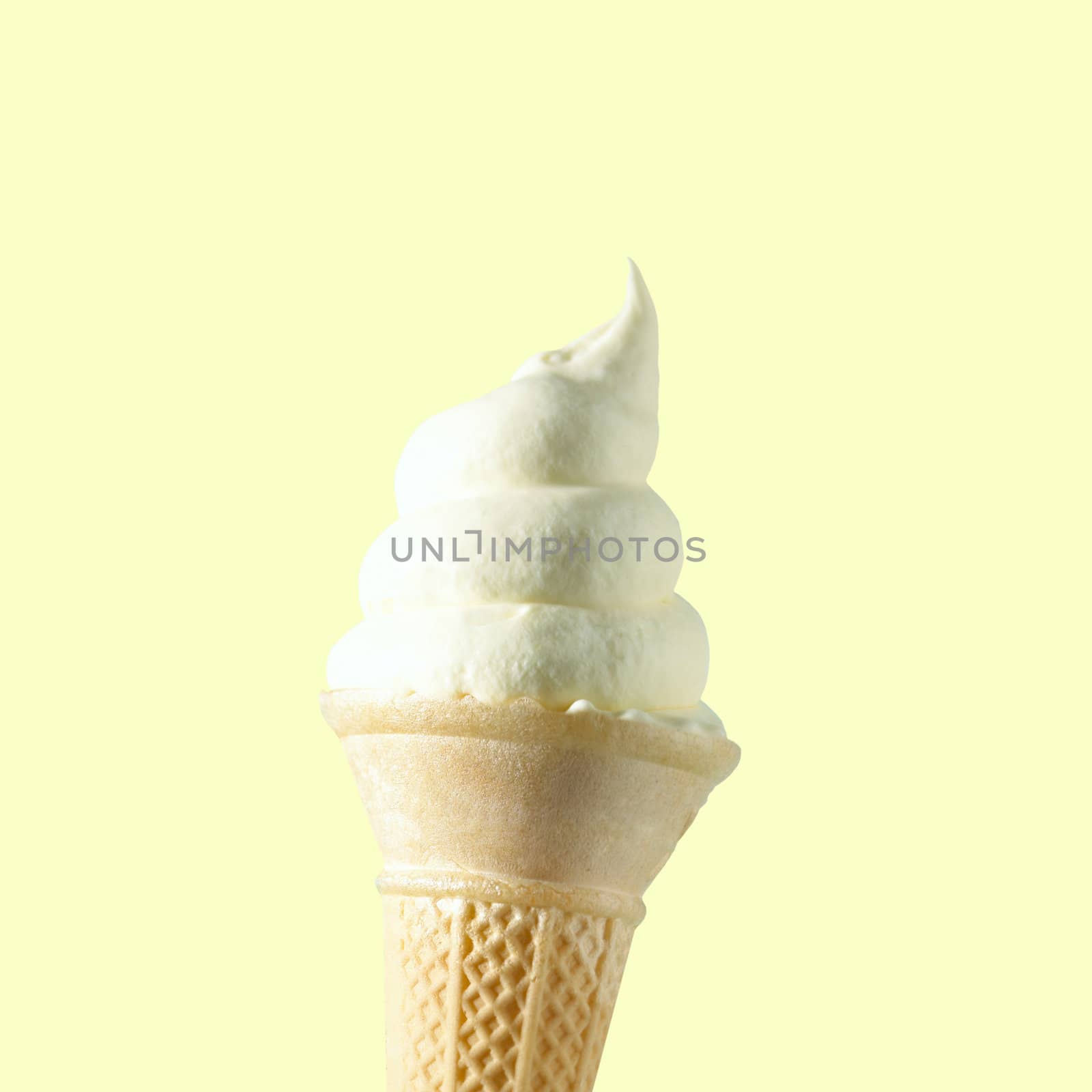 Soft Whipped Ice Cream In A Wafer Cone by ozaiachin