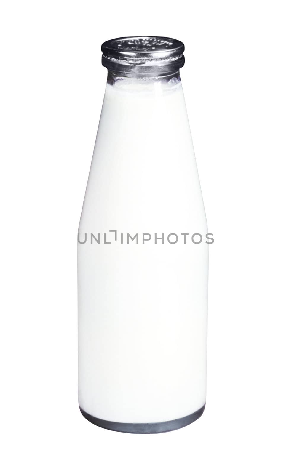 Bottle with milk isolated