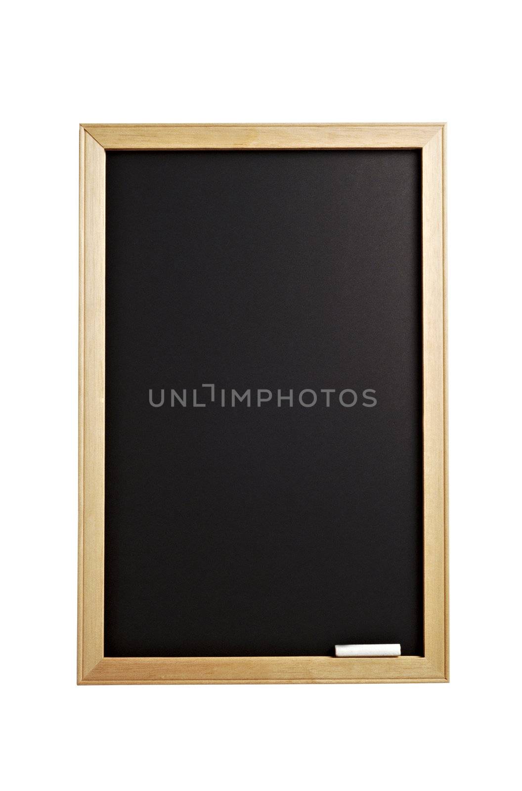 blackboard with wooden frame and are colored white pastel