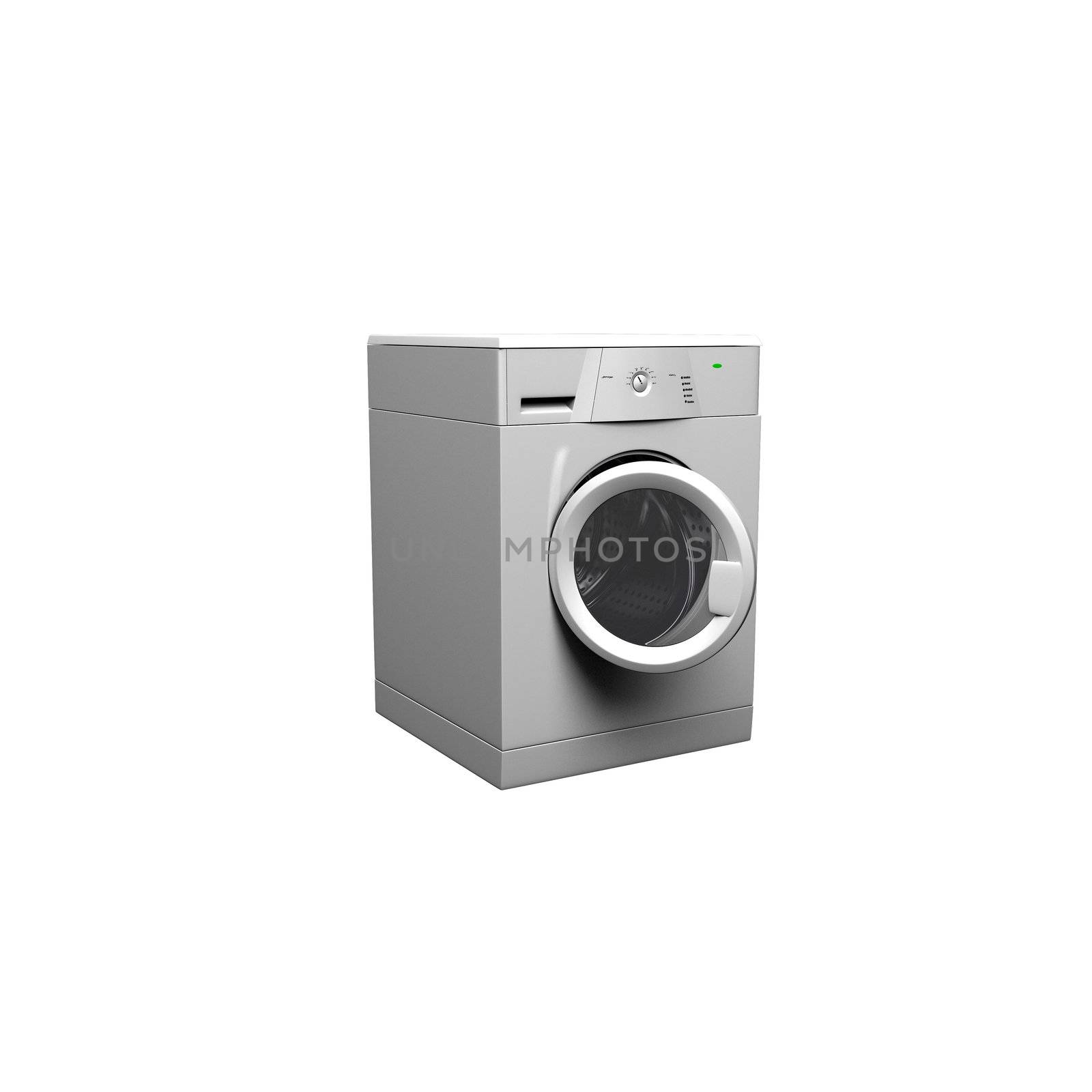 Washing machine on a white background. 3d illustration by ozaiachin