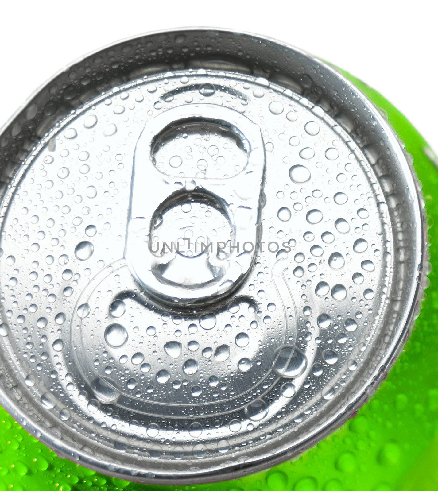 Close Up of a Soda Can with Pull Tab and Condensation