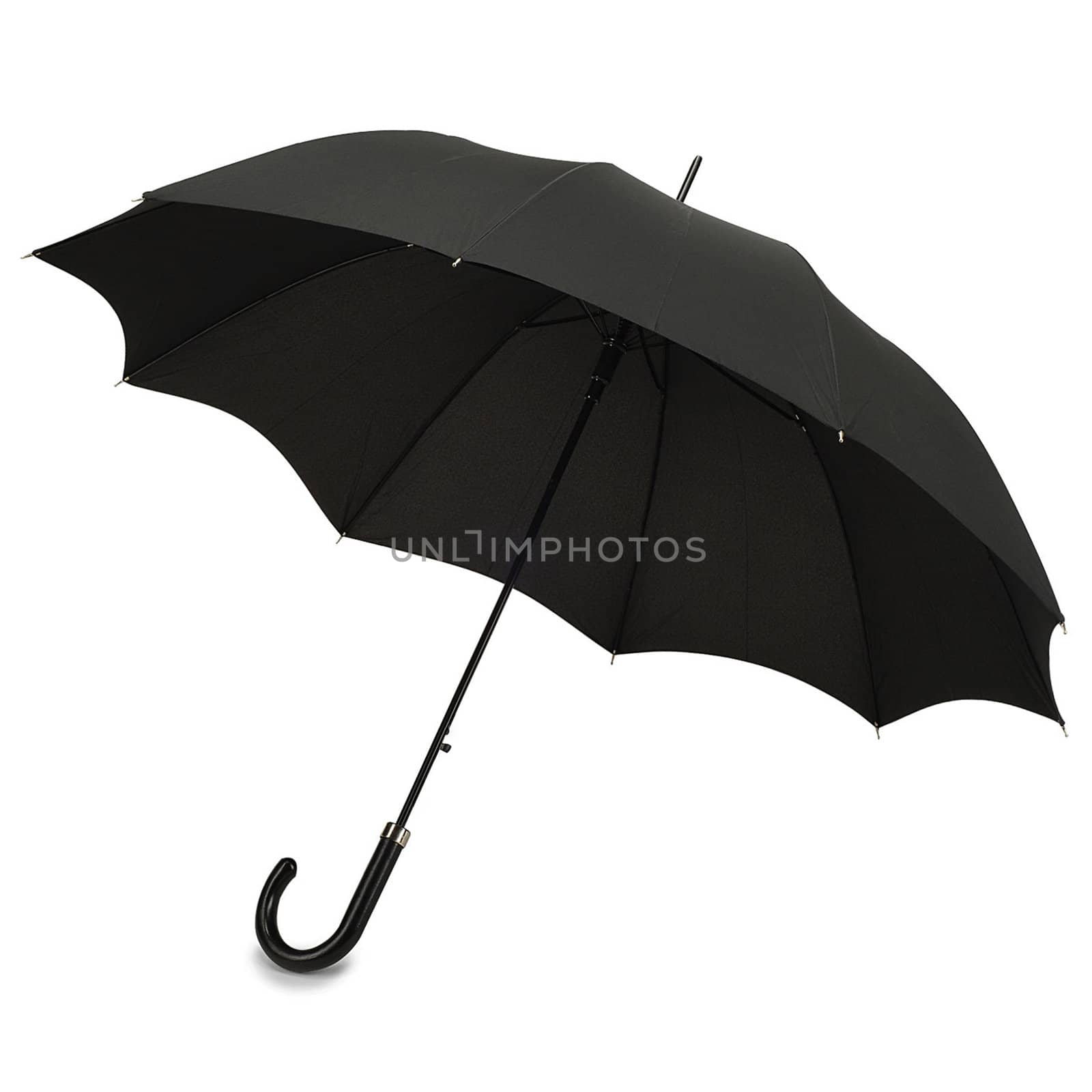 Black umbrella on white background by ozaiachin