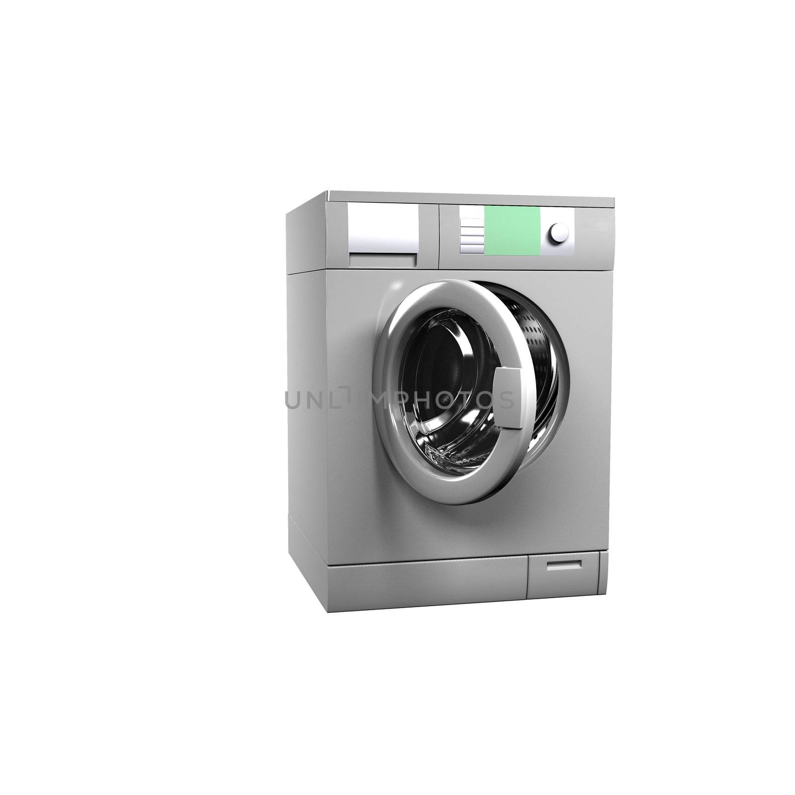 Washing machine isolated over white - 3d render by ozaiachin