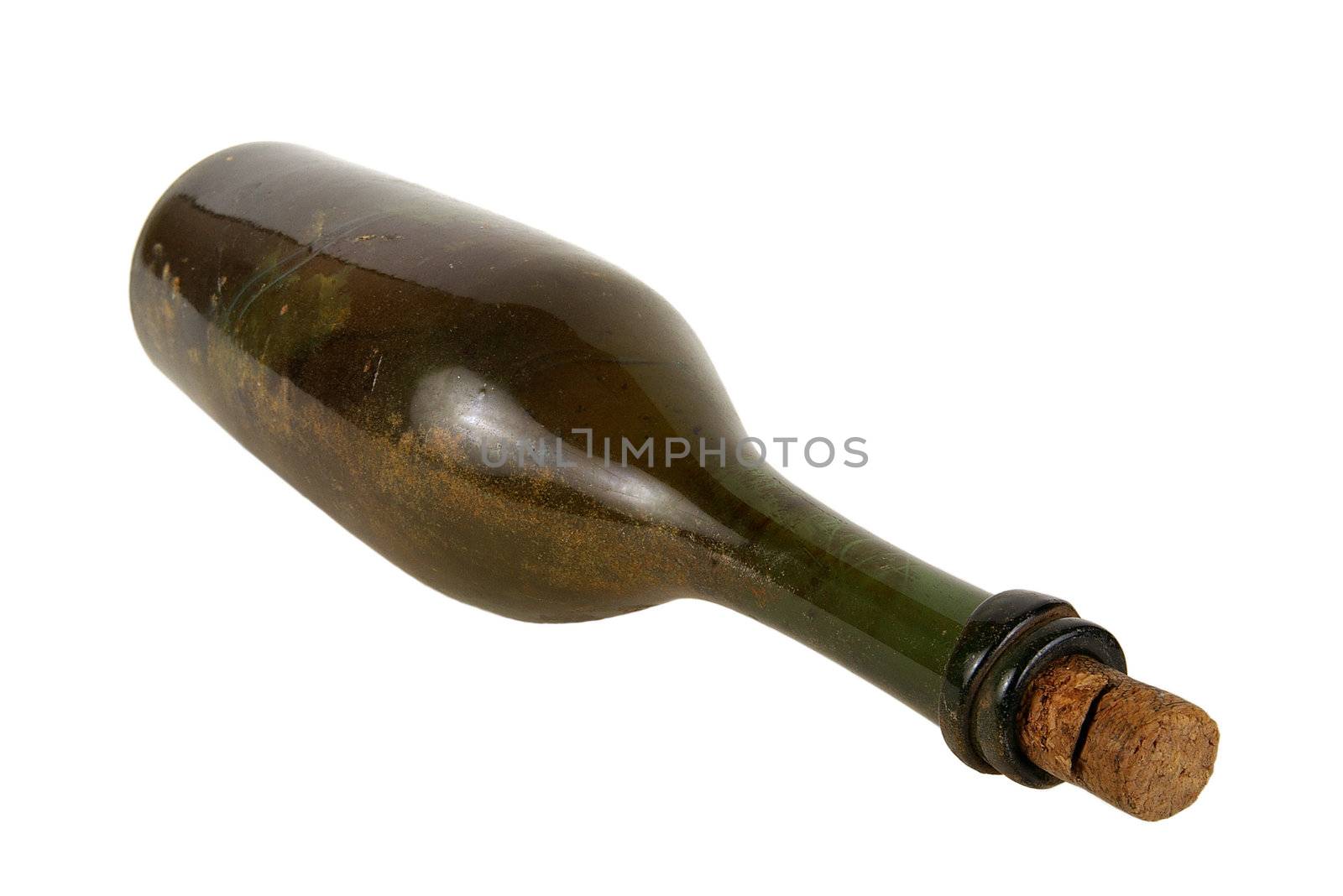 Antiquarian glass bottle for liquid products. It was used the last centuries