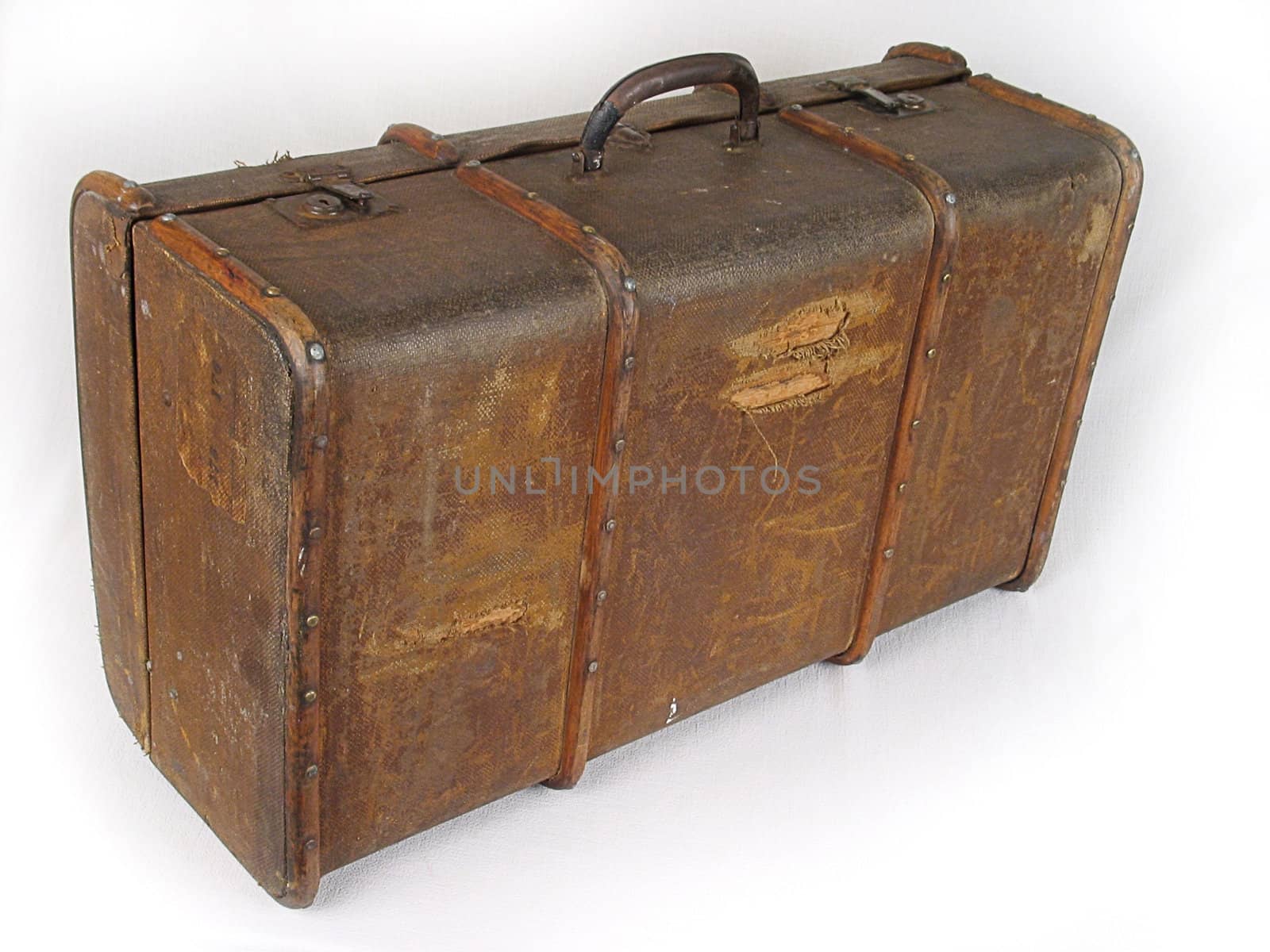 Old brown suitcase by sibrikov