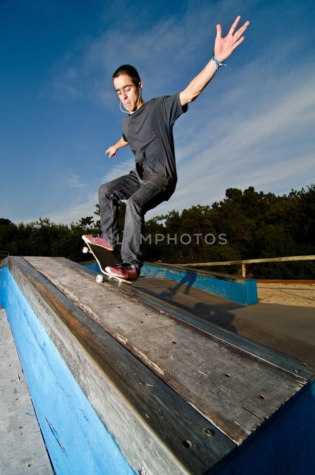 Skateboarder on a grind by homydesign