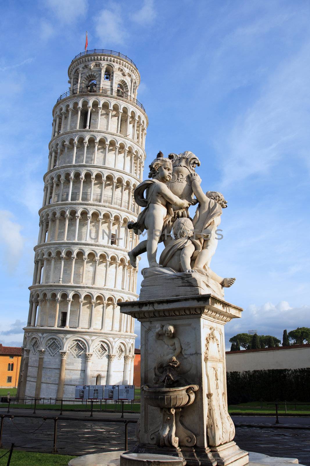 The Leaning Tower of Pisa at the Miracle Square. Italy