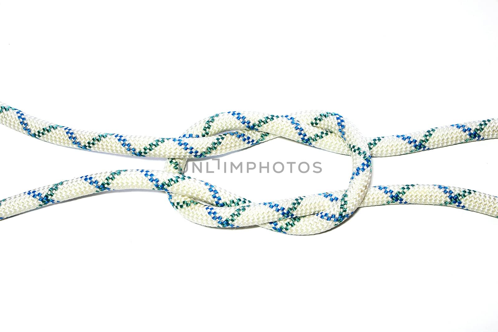 Photo climbing rope with a knot is not protracted