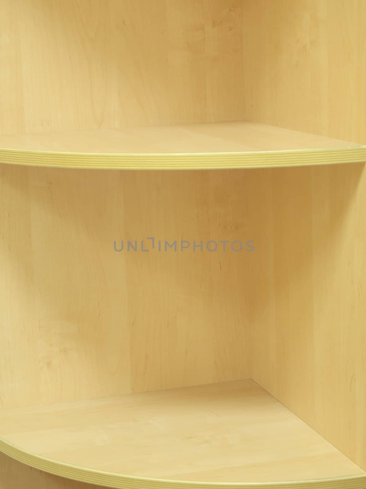 two wooden corner shelves