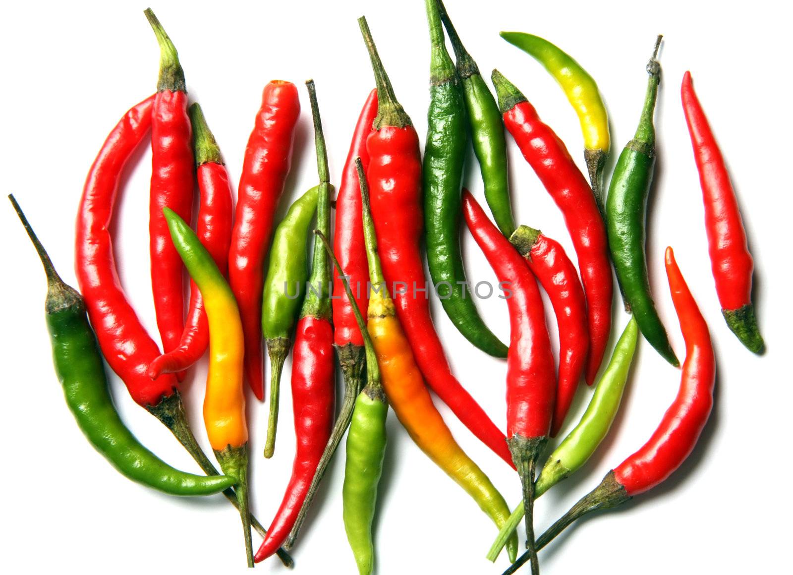 Red hot pepper on a white background