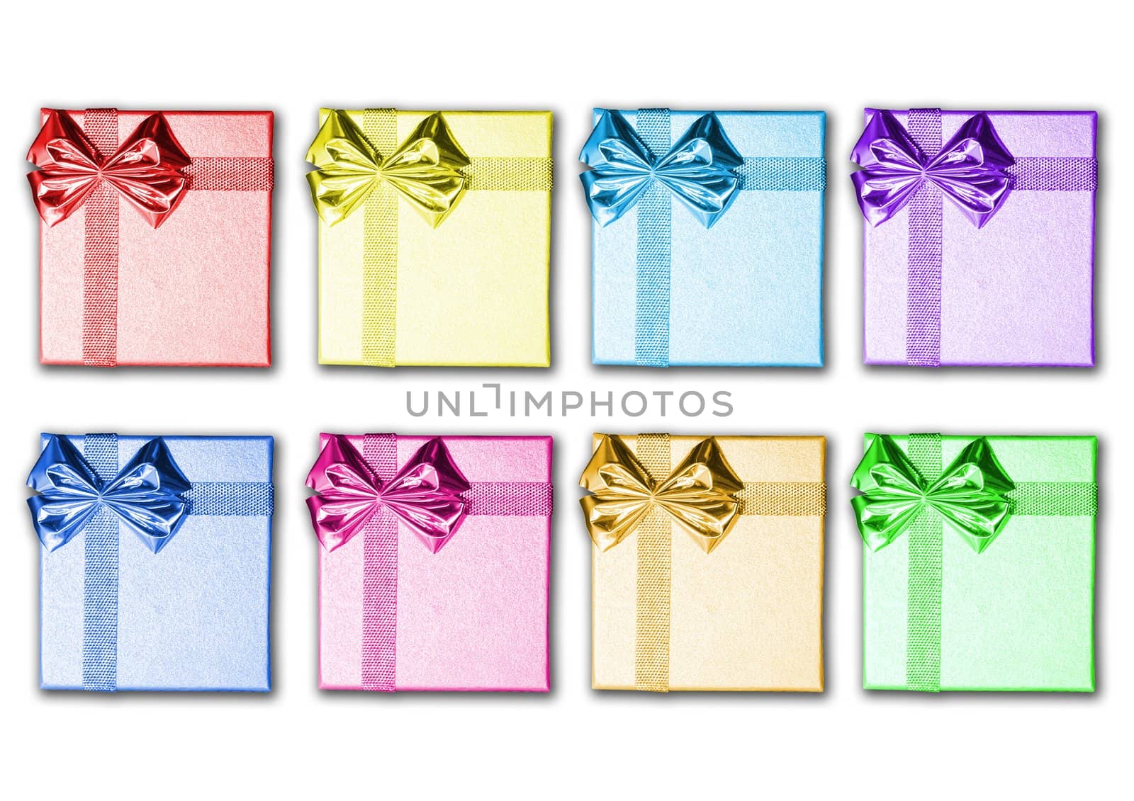 Colorful gift box with clipping path