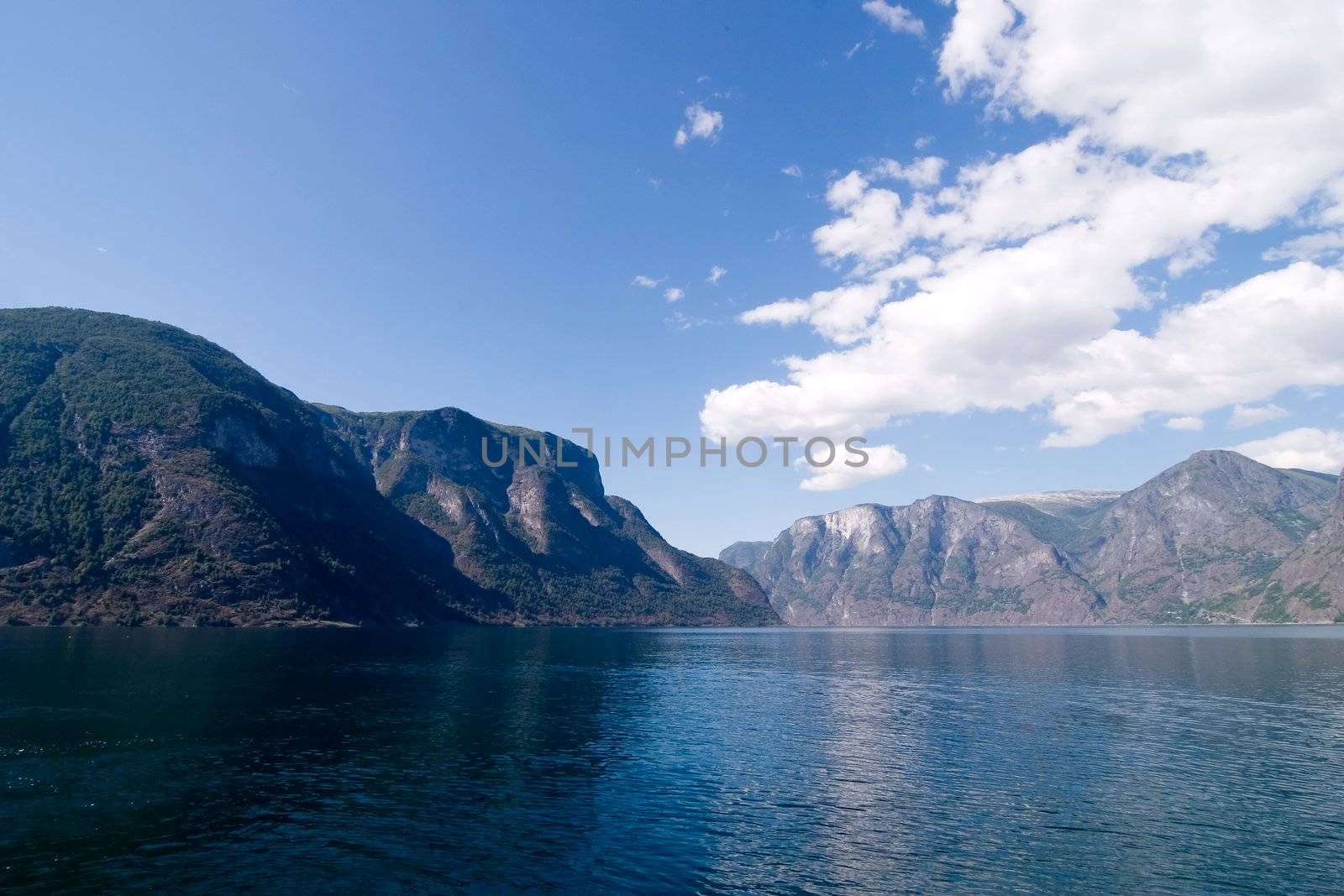 Aurlandsfjord which is part of Sognefjord, Norway.