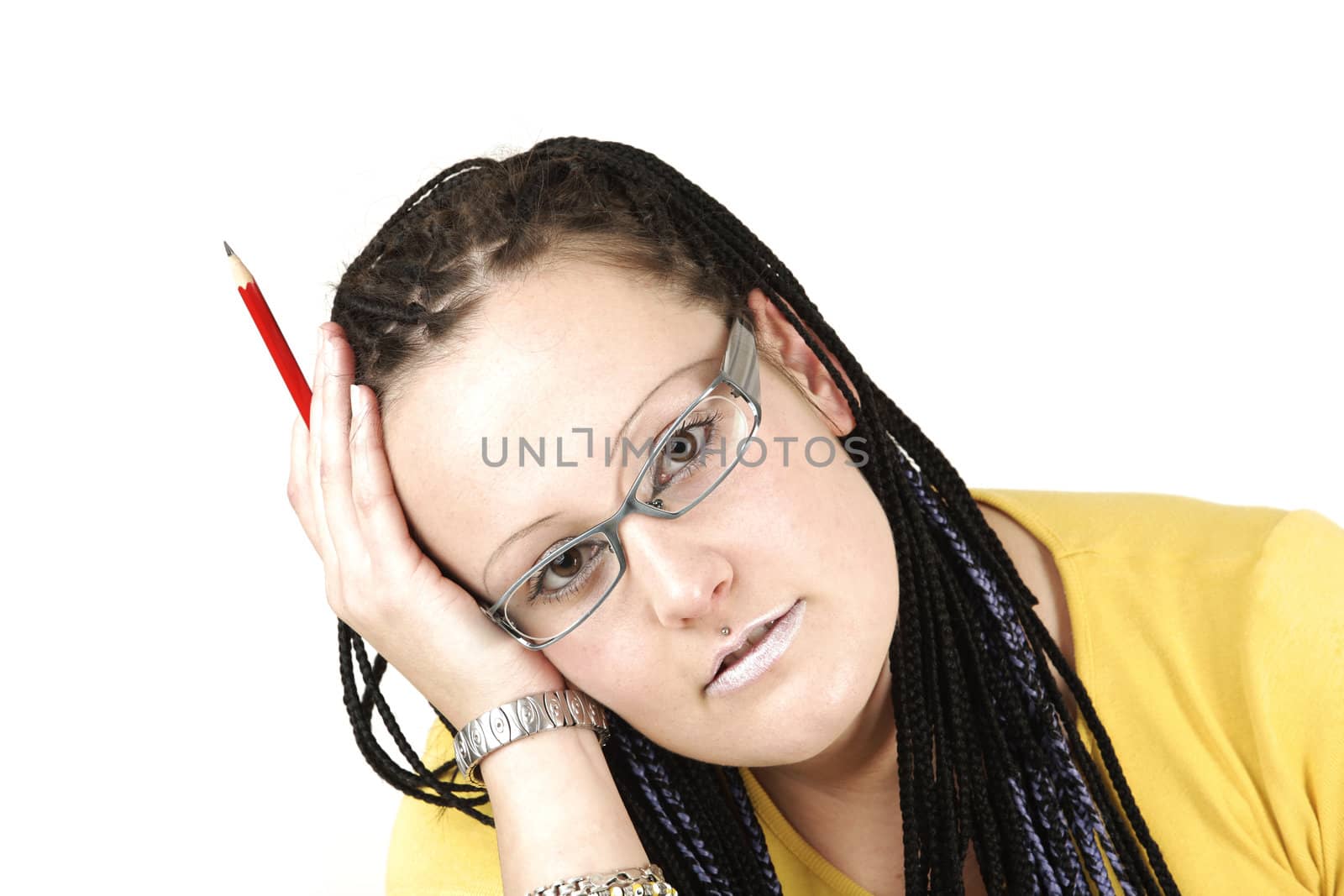 Young businesswoman is unhappy