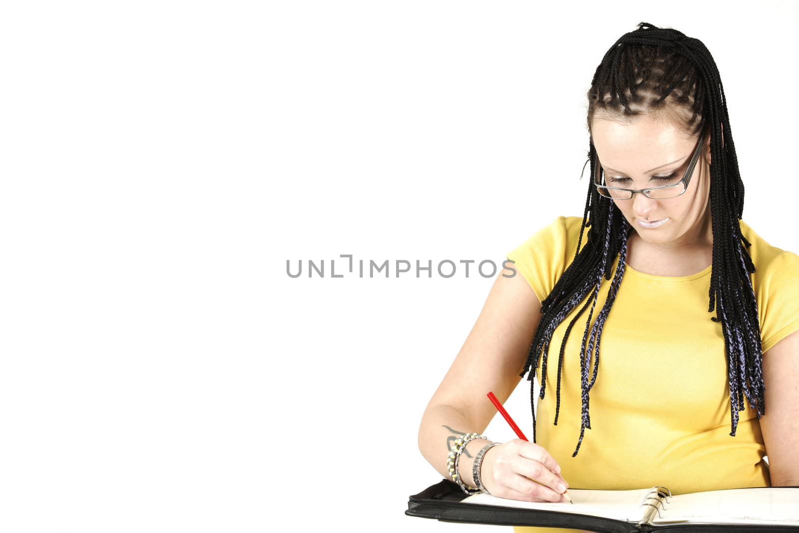 Manageress with braids and tattoos