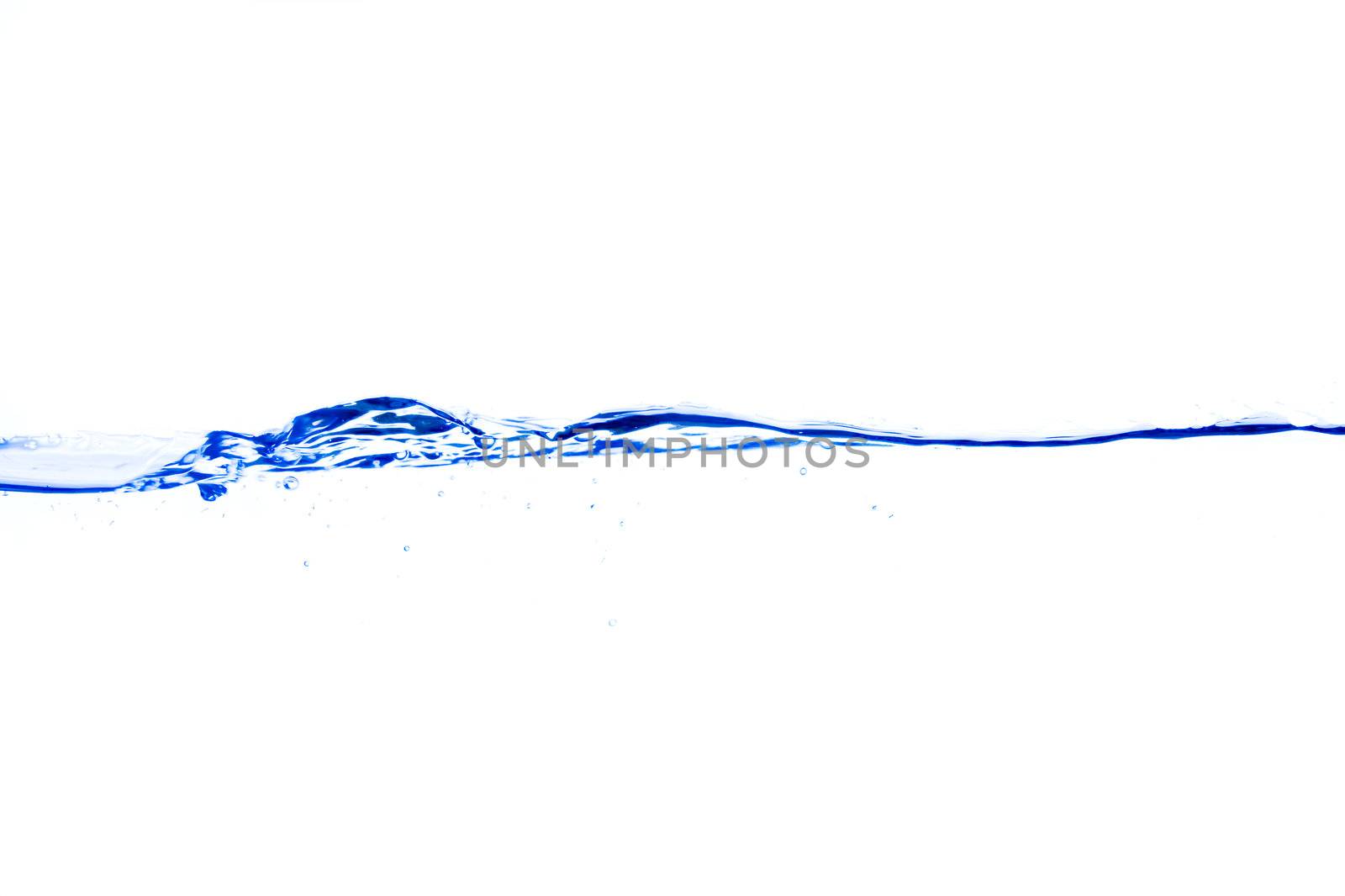 Blue water wave over a white background