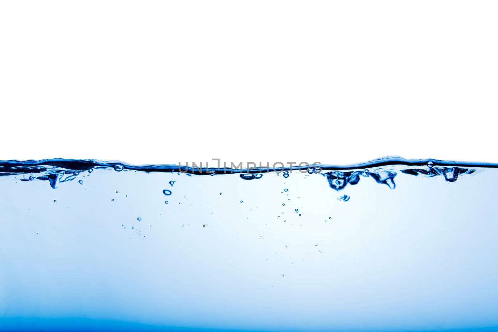 An abstract background of calm water with a few bubbles