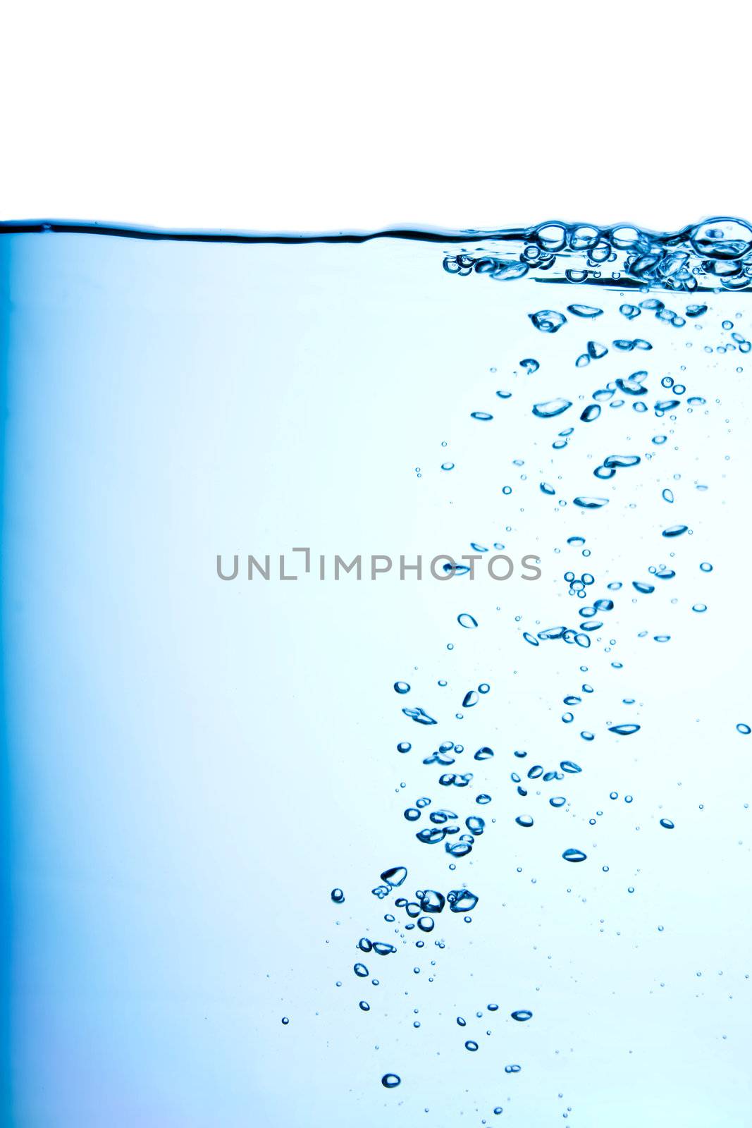 A background abstract of bubbles floating to the surface of water