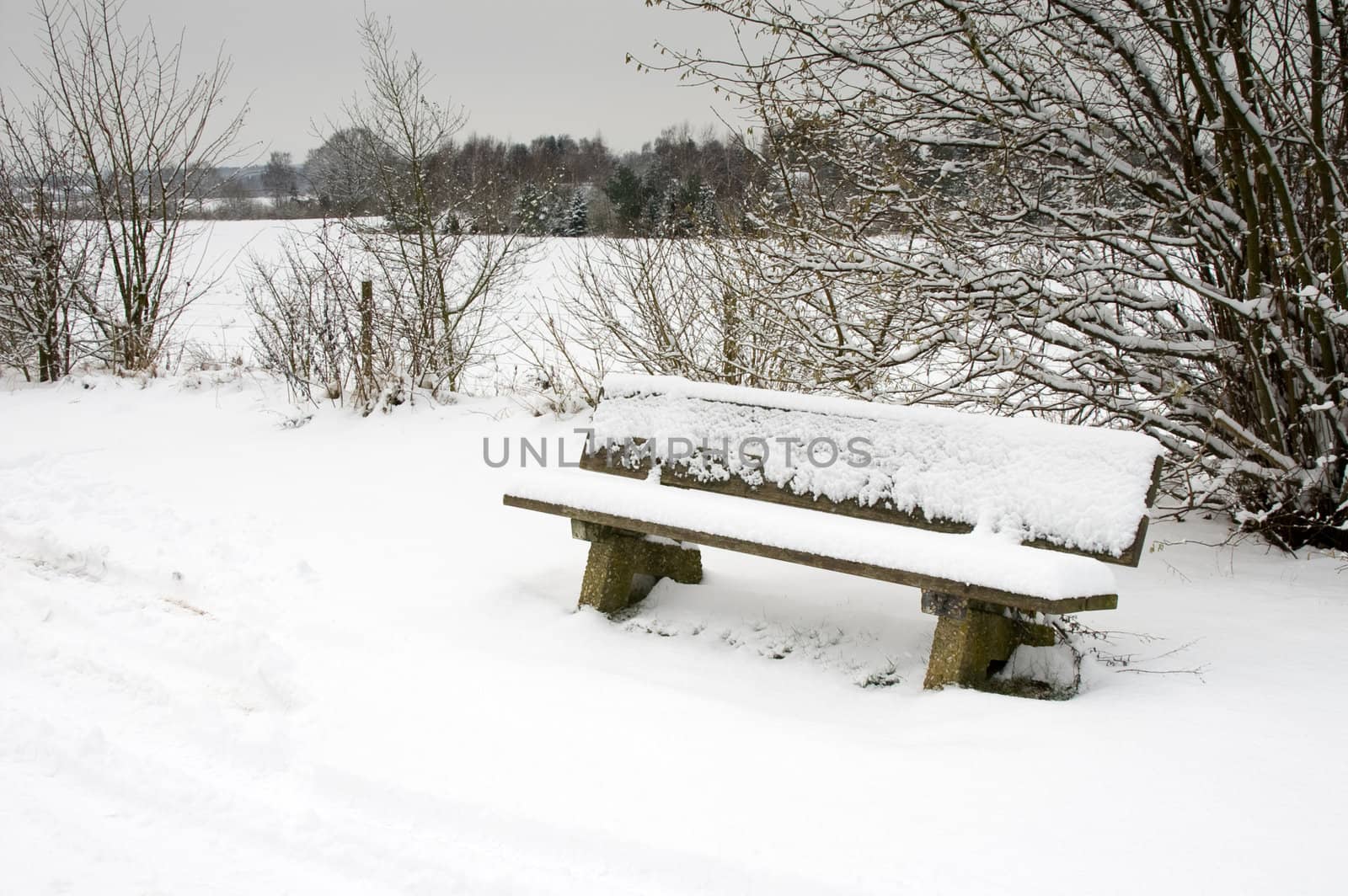 snow park bench by karinclaus