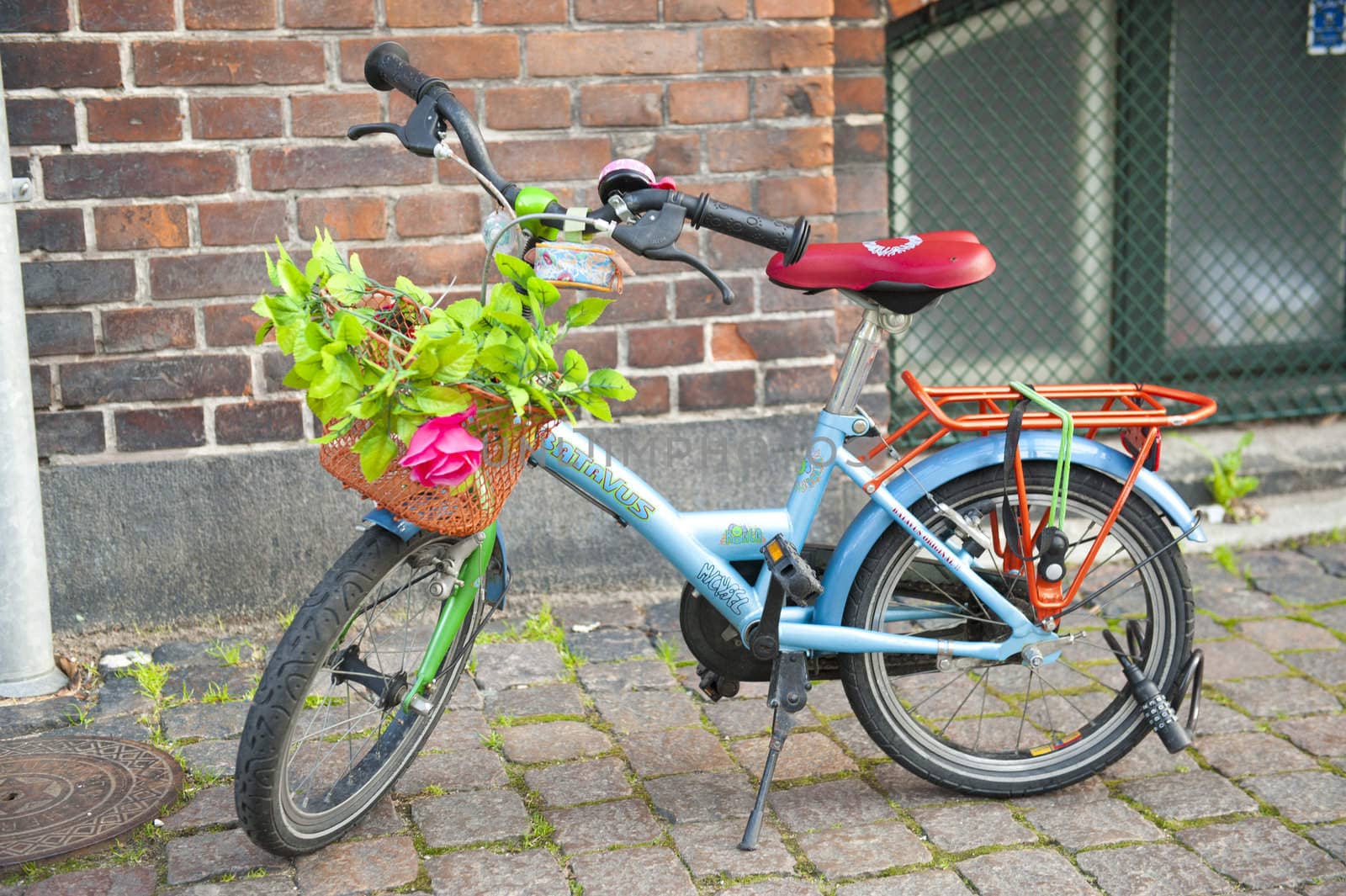 Children's bicyclein the Copehhagen street,Denmark