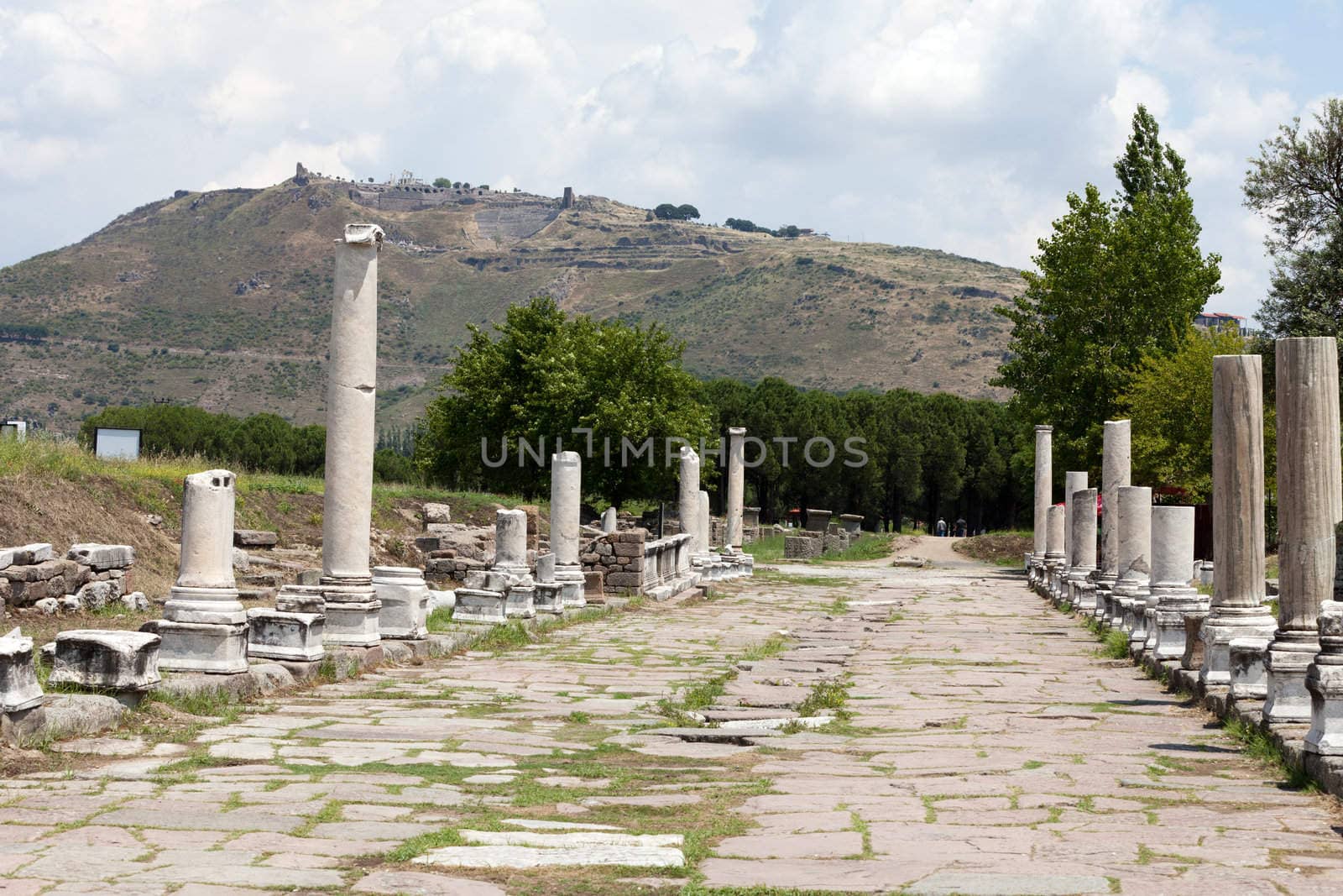 Via Tecta, the Roman sacred street leading to the Asklepion in Roman city Pergamum. 