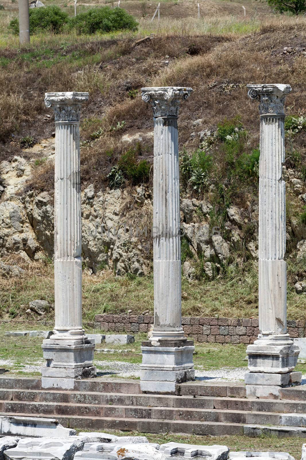 Street with colonnade in the Asklepion in Pergamon