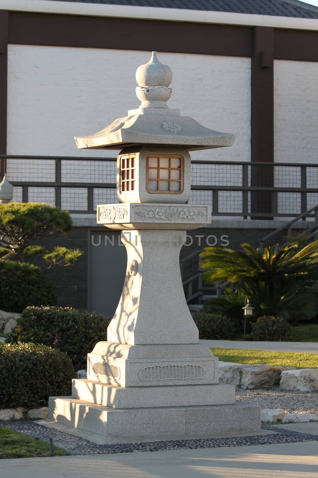 Japanese Stone Pagoda somewhere downtown Los Angeles