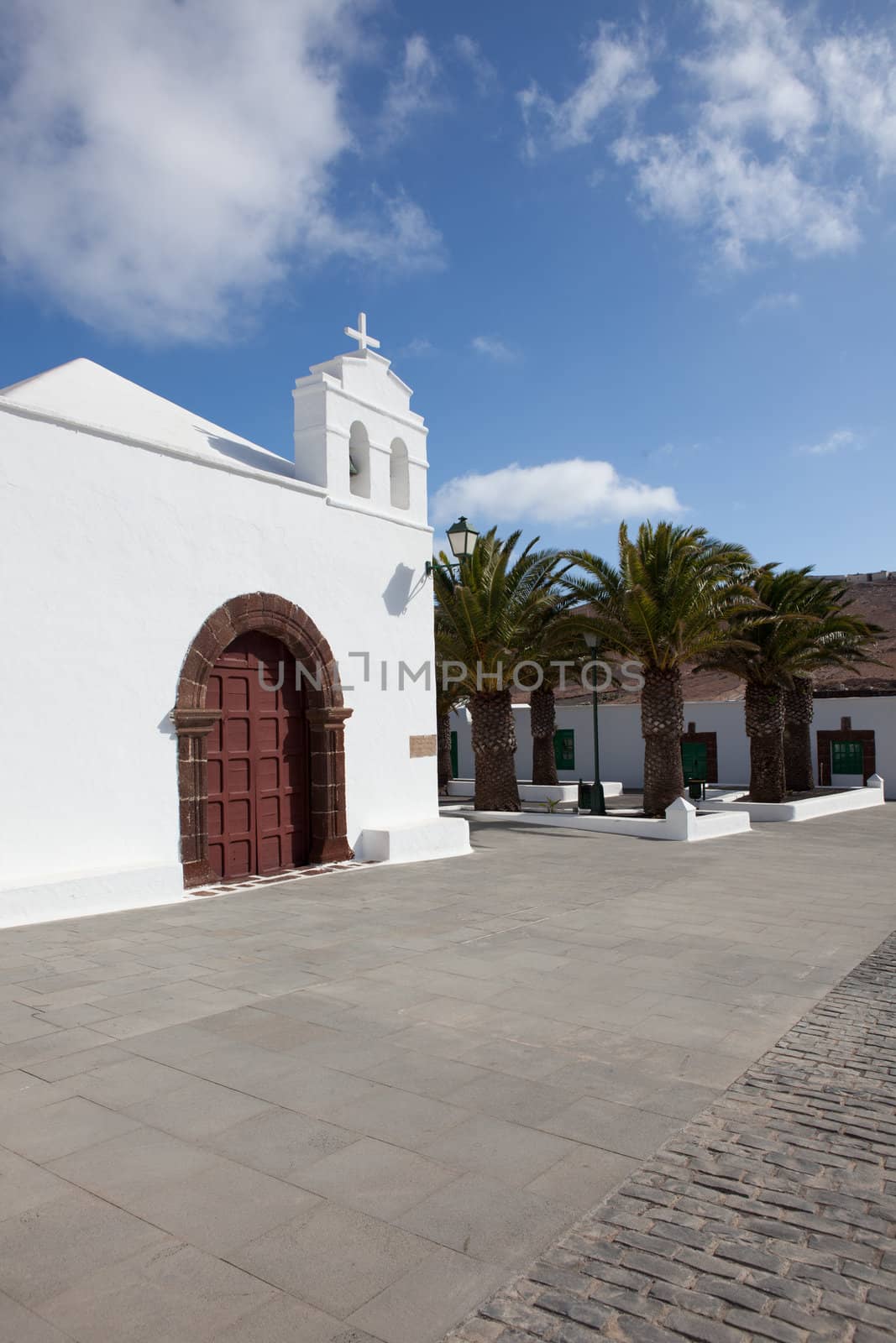 A small church in the village Femes on Lanzarote in the Canary Islands