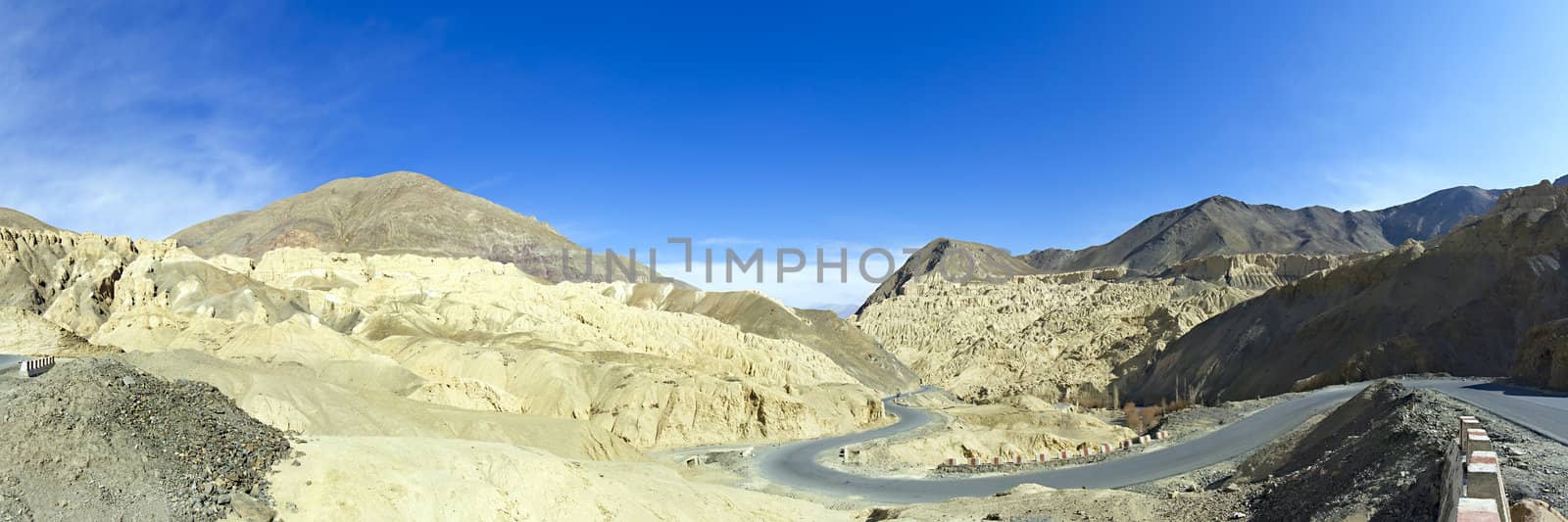 panorama of mountain road in the Himalayas