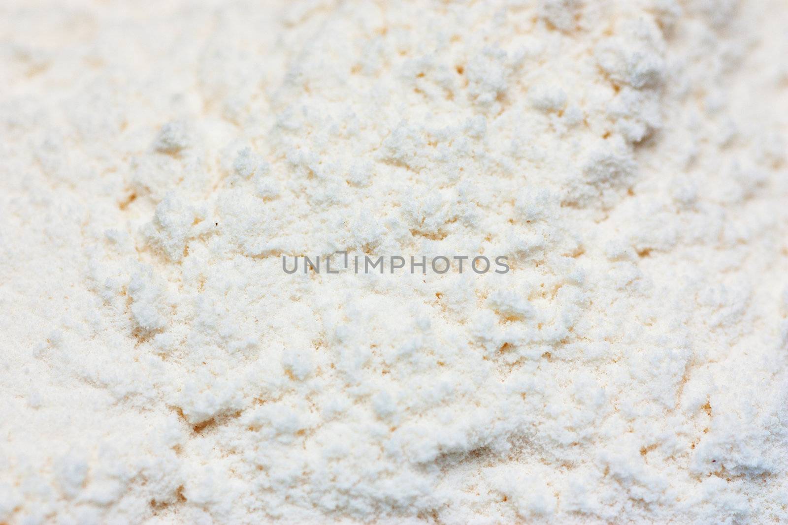 Macro view of white flour