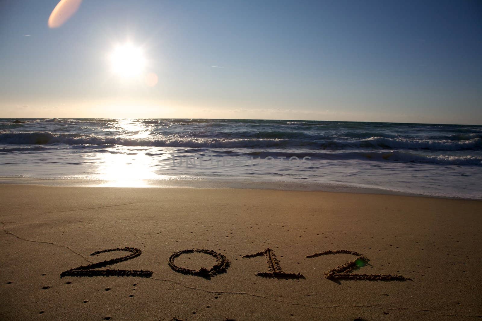 2012 written on the beach horizontal
